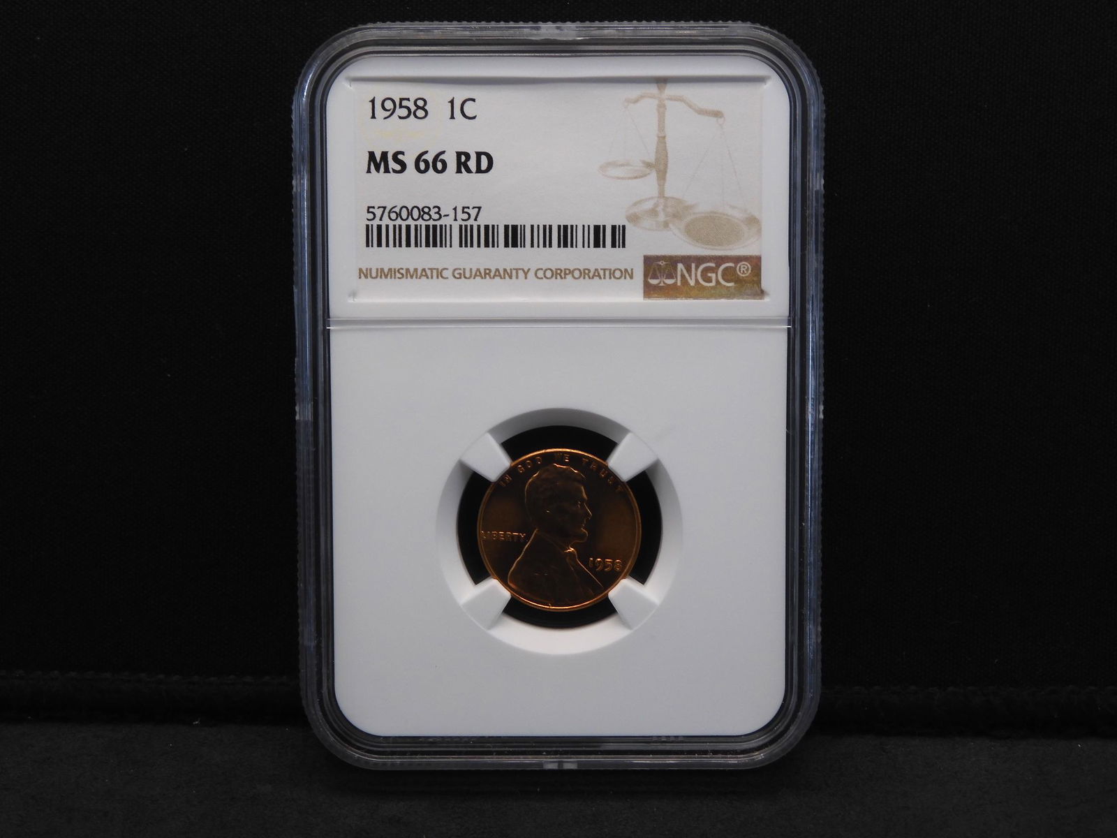1958 Lincoln Wheat Cent.  NGC MS66 RD (1 of 4)