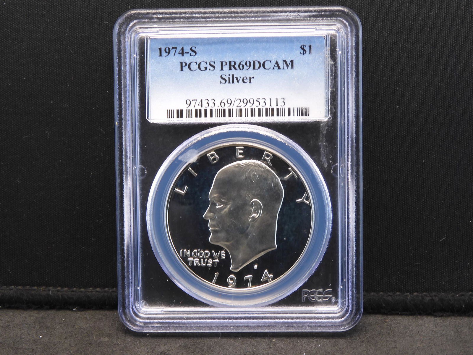 1974-S PROOF SILVER Eisenhower Dollar.  PCGS PR69 DCAM (1 of 4)