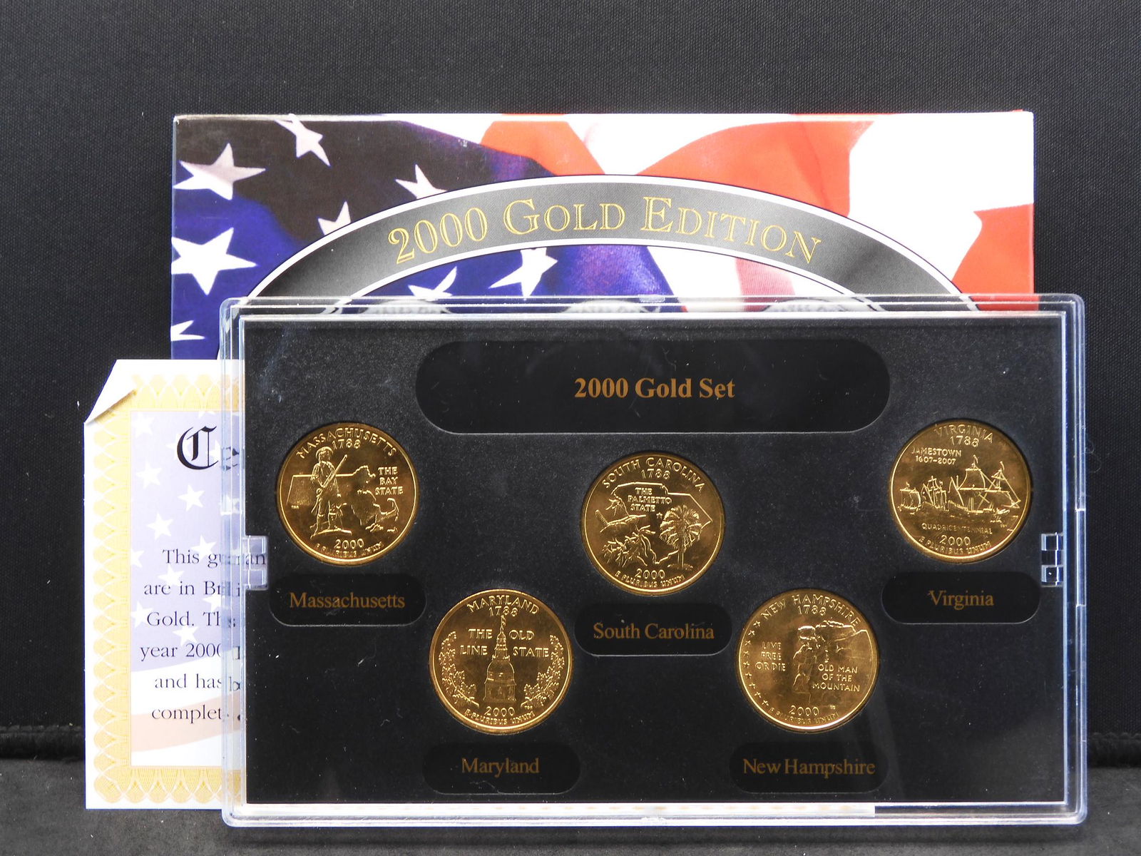 2000-D GOLD Edition 5-Coin State Quarter Set (1 of 4)