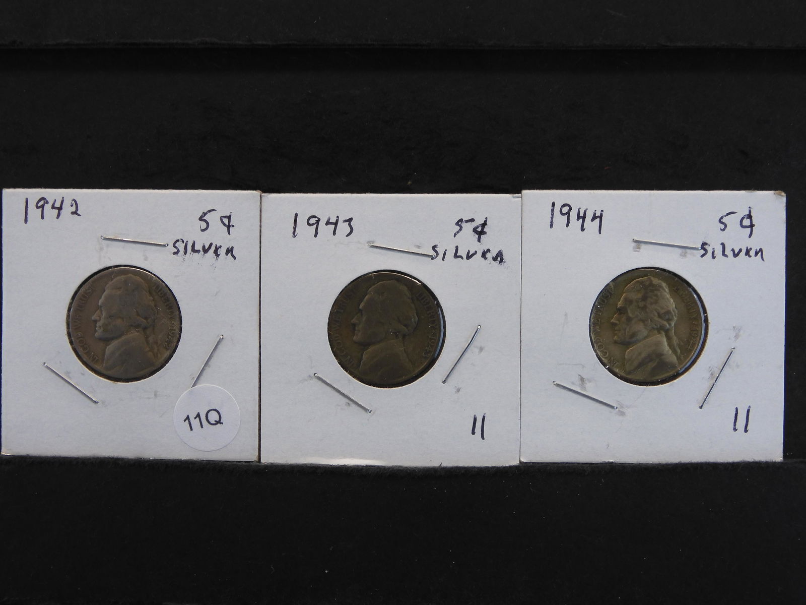 Two Silver War Time Jefferson Nickels  1943-P & 1944-P (1 of 7)