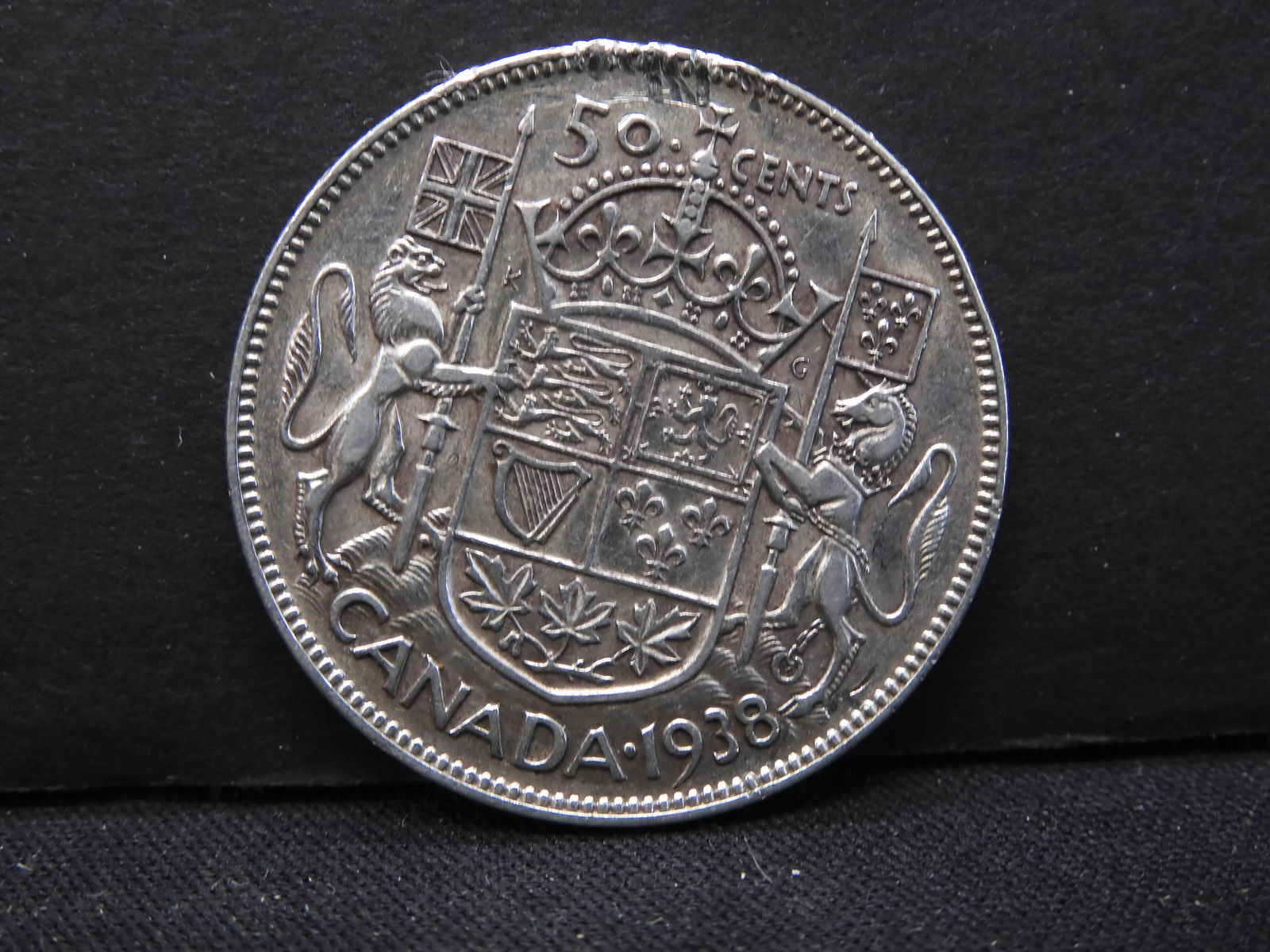 1938 Canada  50 cent peice silver coin (1 of 2)