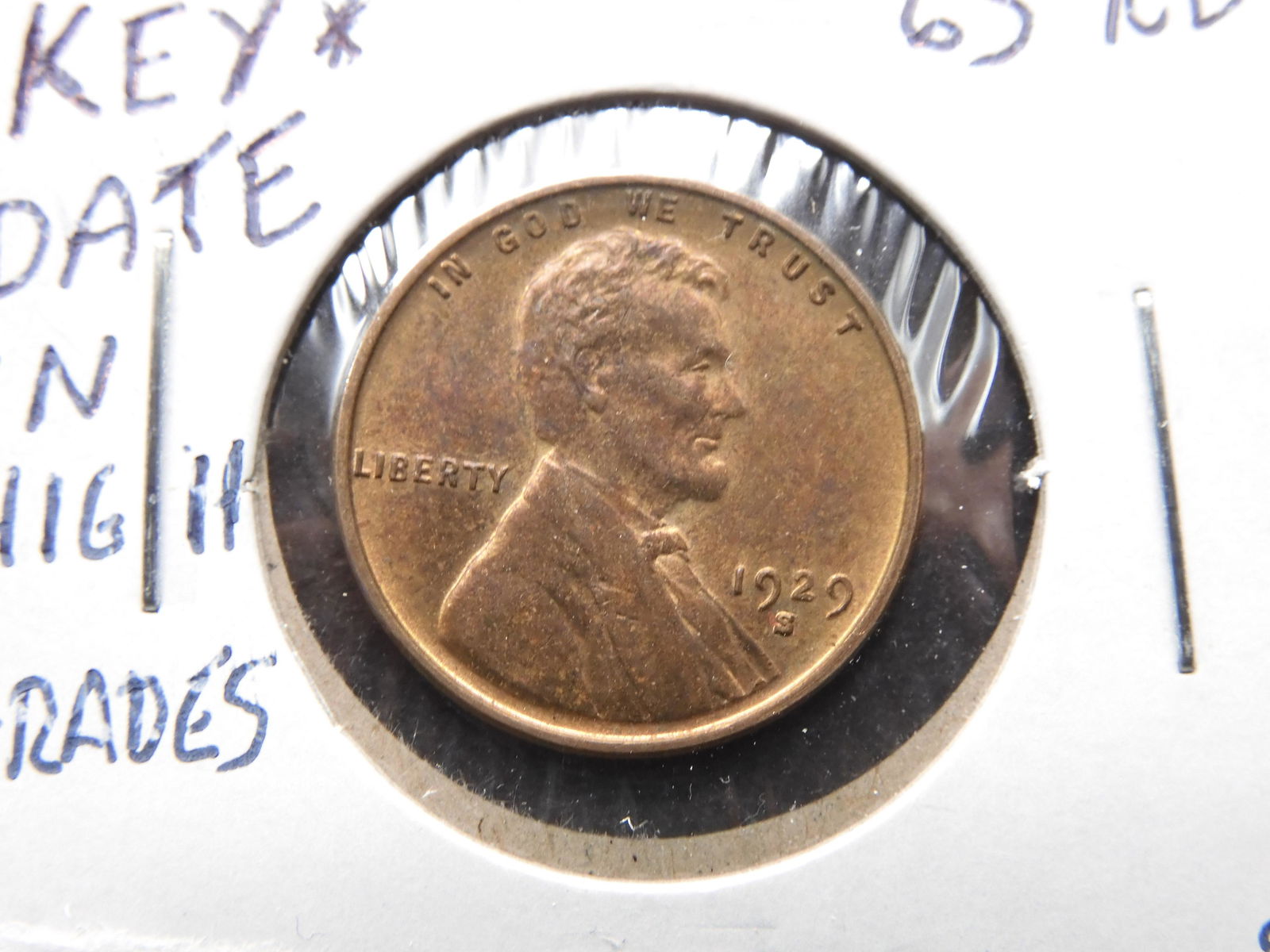 1929-S Key Date High Grade Red-Brown Lincoln Cent. List (1 of 3)