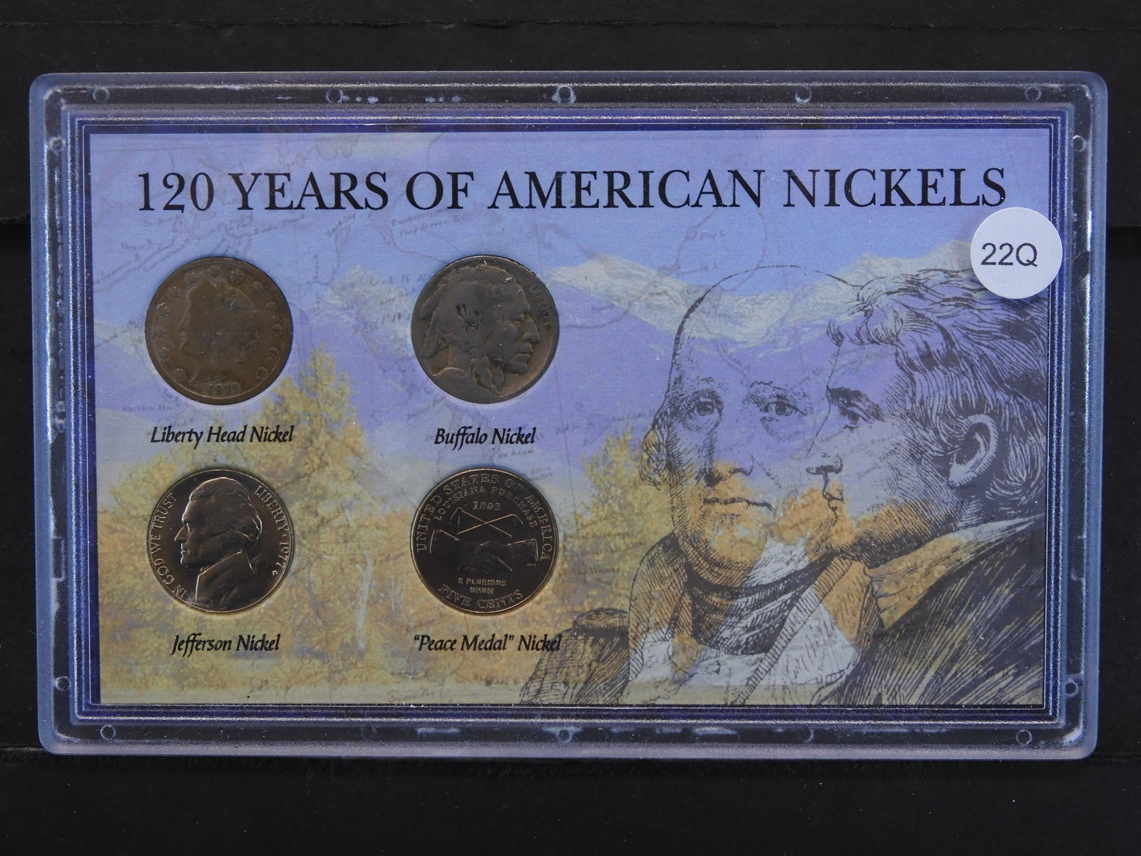 120 Years of American Nickels 1911 Liberty Head V: 120 Years of American Nickels 1911 Liberty Head V nickel, Weak Date Buffalo Nickel, 1977-D Jefferson, & 2004-P Louisiana Purchase Nickel