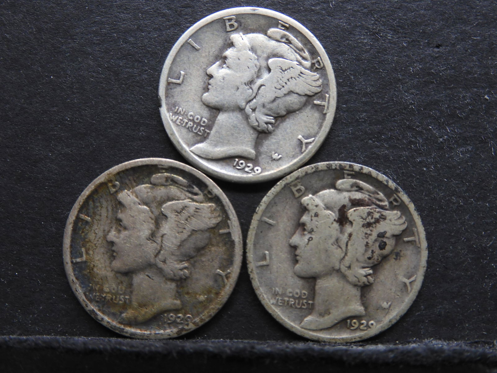 1929 PDS Mercury Dimes (3 Coin Lot) (1 of 2)
