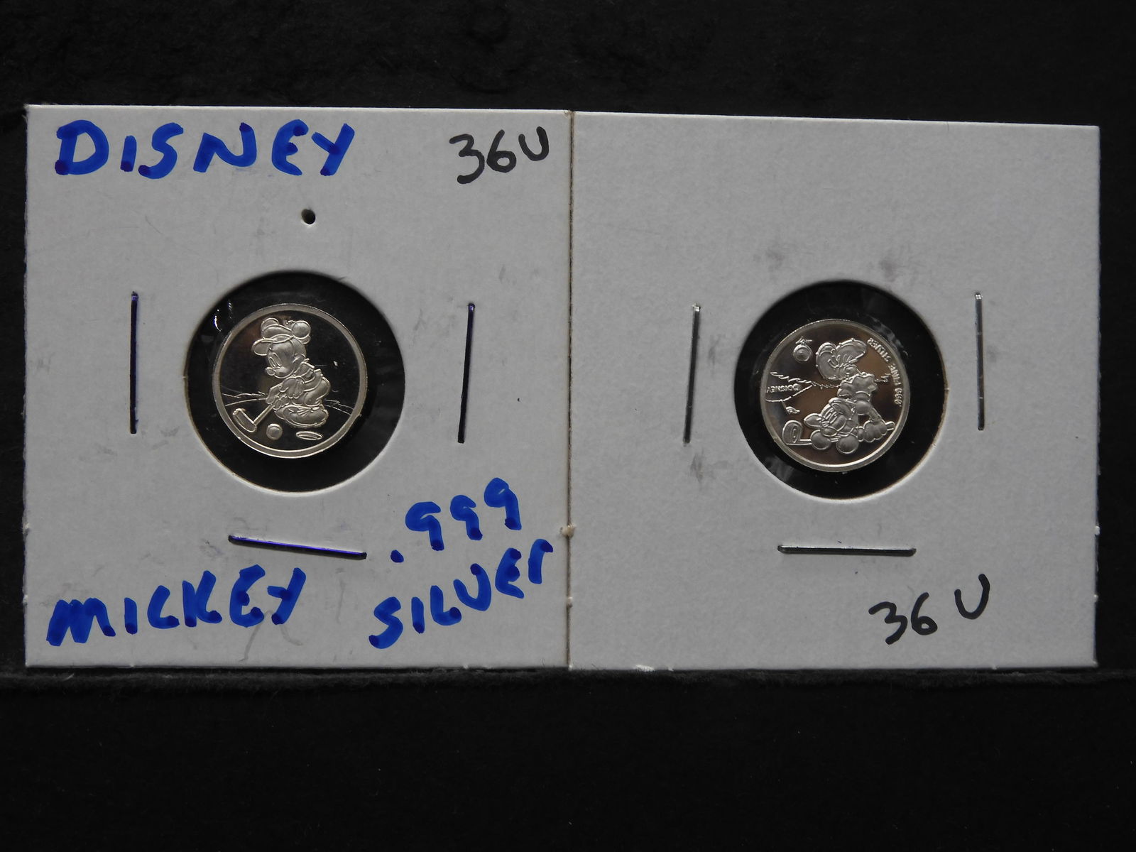 2- .999 Silver Mickey Mouse Commemorative coins. (1 of 3)