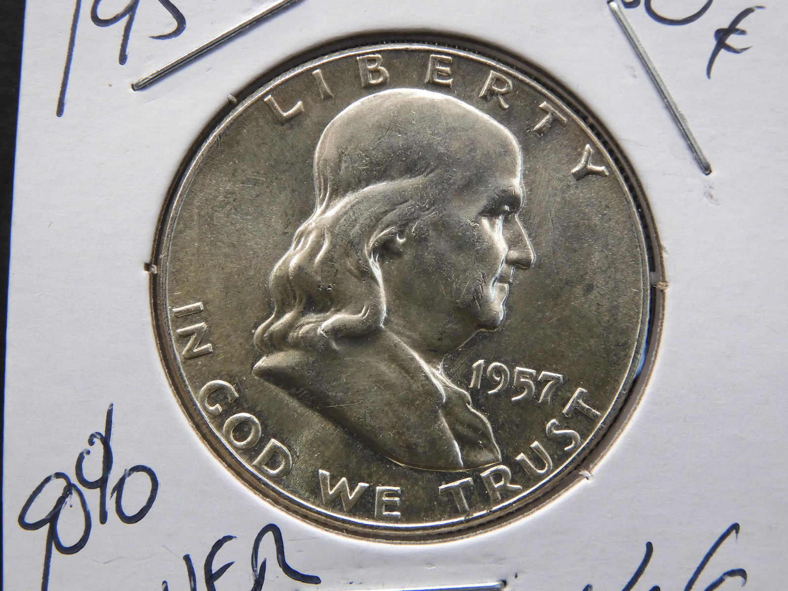 1957 Franklin Half Dollar Uncirculated 90% Silver / MS (1 of 3)