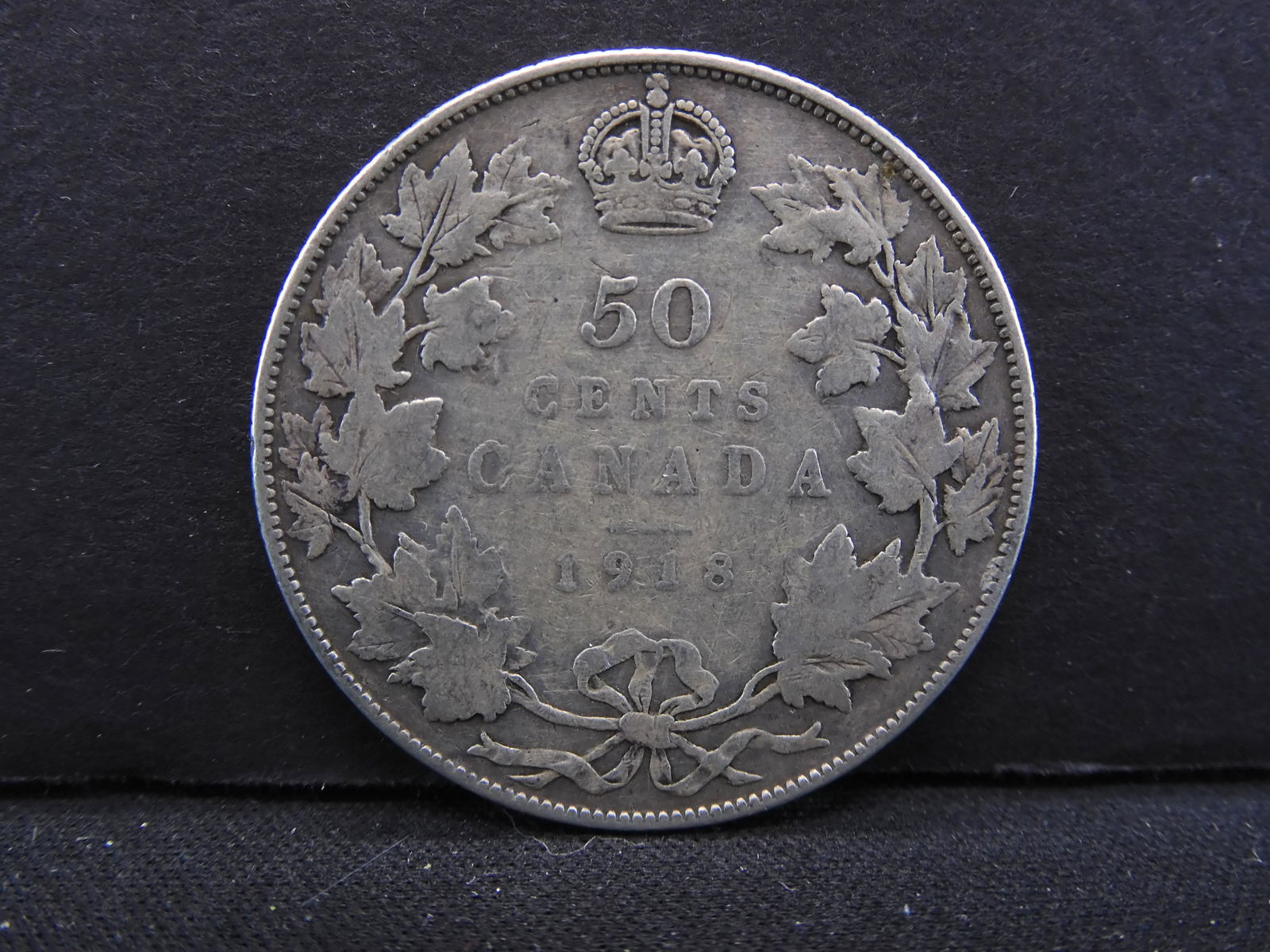 1918 VF Canadian Silver Half Dollar (1 of 2)