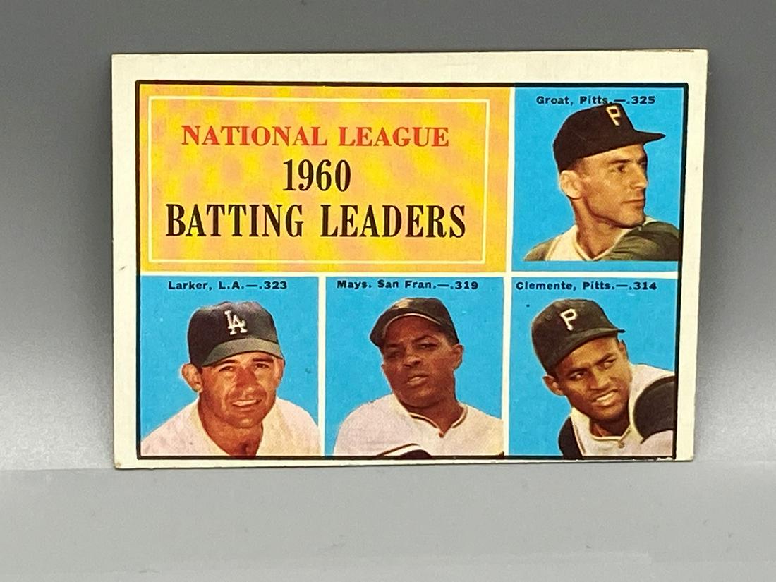 1961 Topps Willie Mays, Roberto Clemente Batting: 1961 Topps Willie Mays, Roberto Clemente Batting Leaders #41