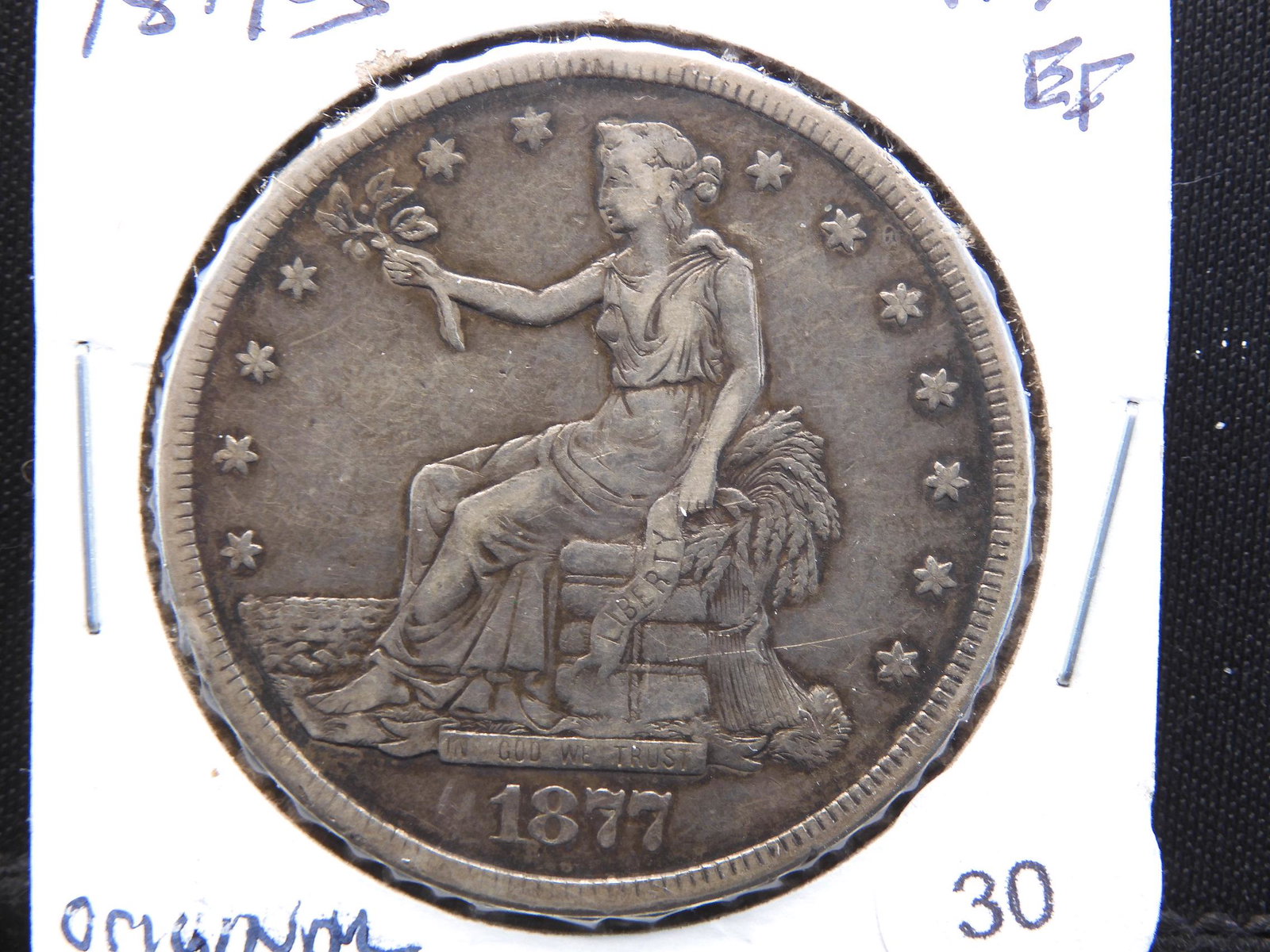 1877-S US Trade Dollar.  Authentic and Original.  VF/XF (1 of 3)