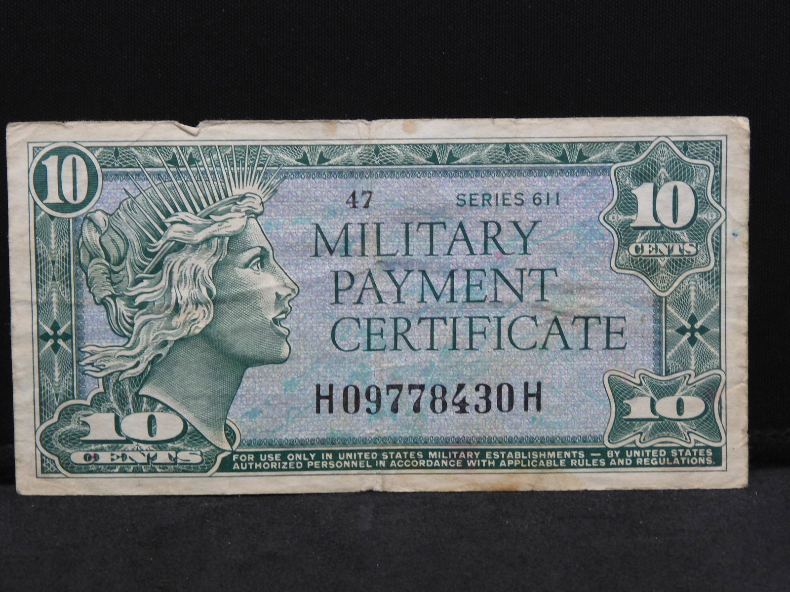 Series 611 Ten Cent US Military Payment Certificate. (1 of 2)