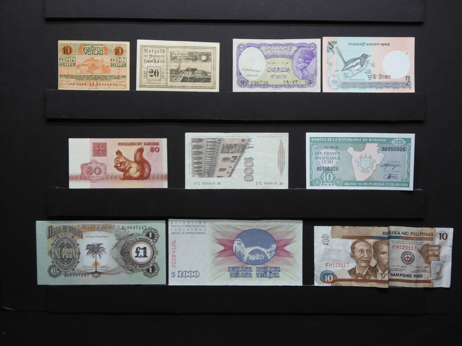 Group Of 10 Different Foreign Bank Notes. (1 of 4)
