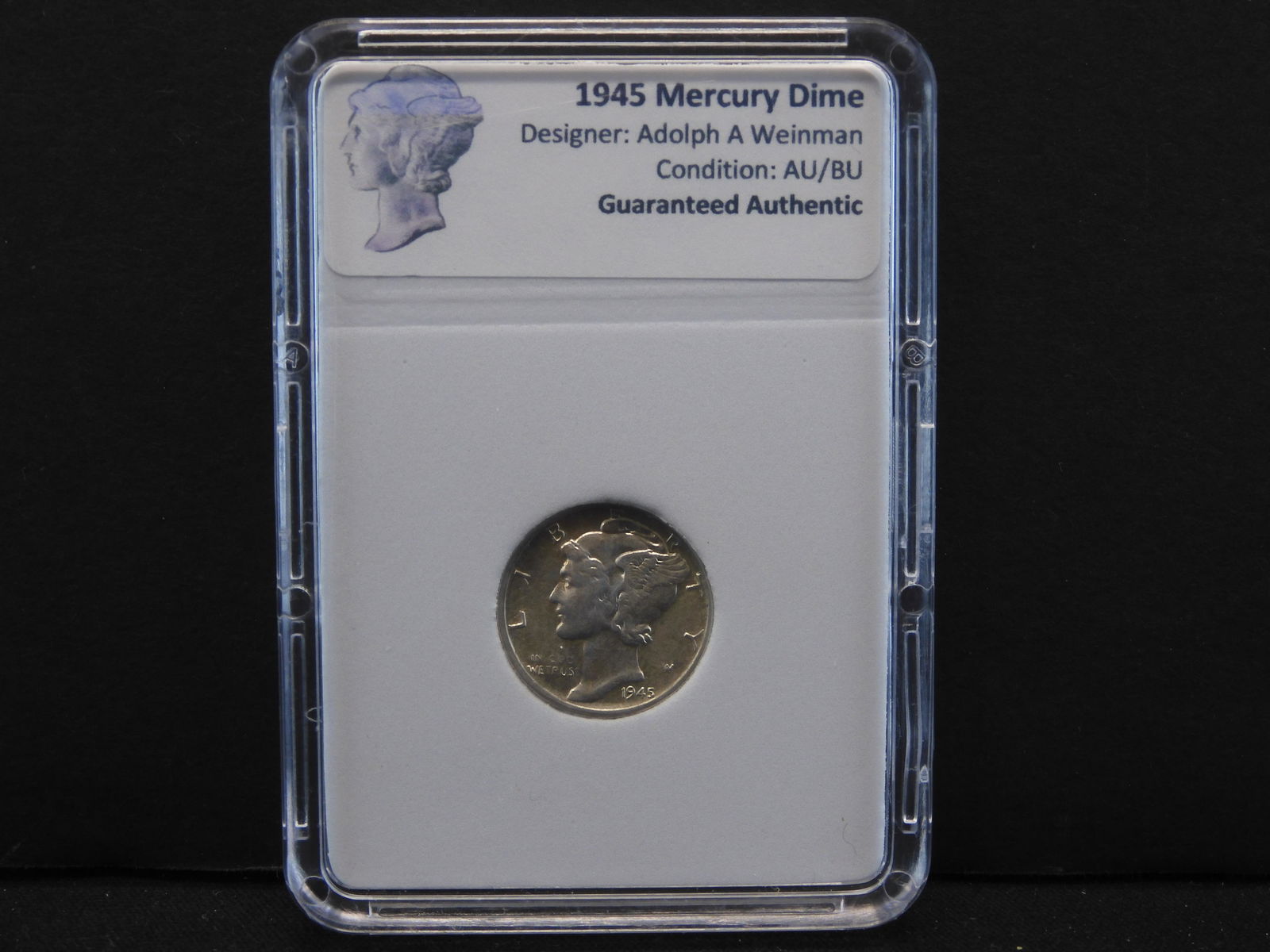 1945 Mercury Silver Dime - AU/BU (1 of 4)