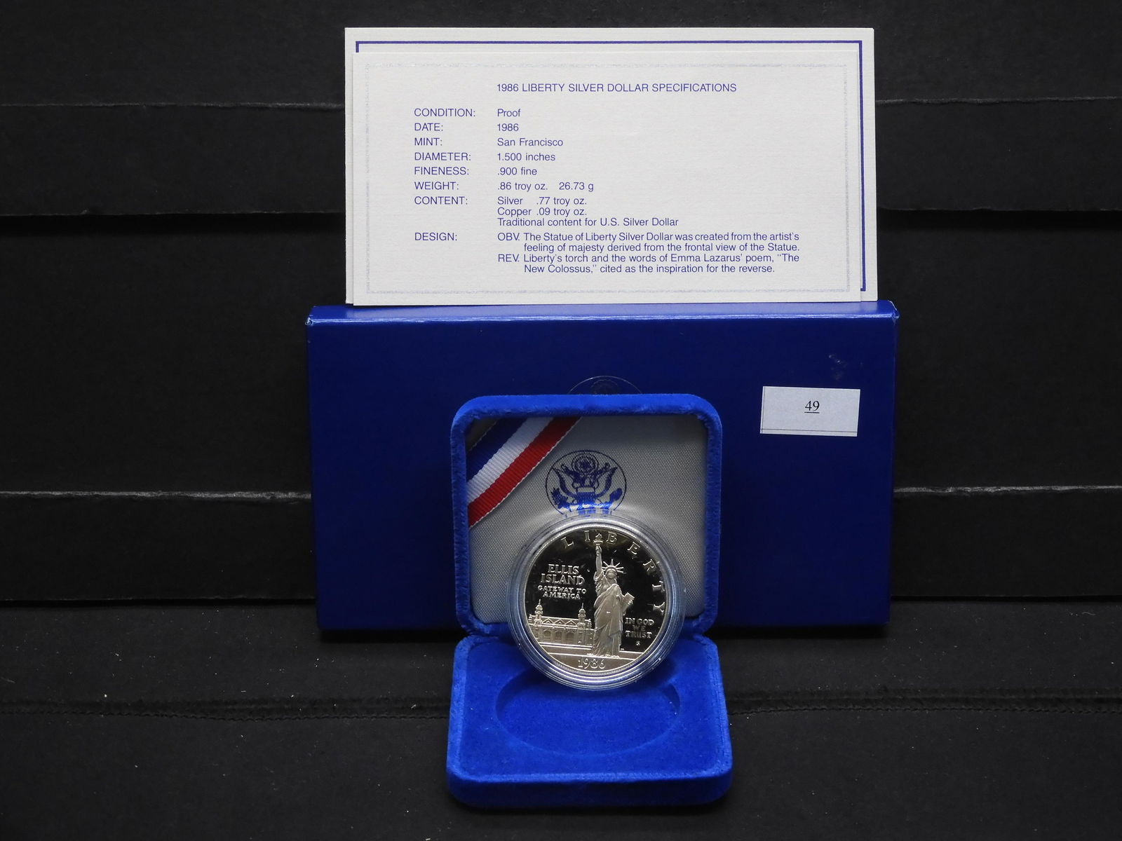 1986 U.S. Statue of Liberty Proof Silver Dollar - (1 of 4)