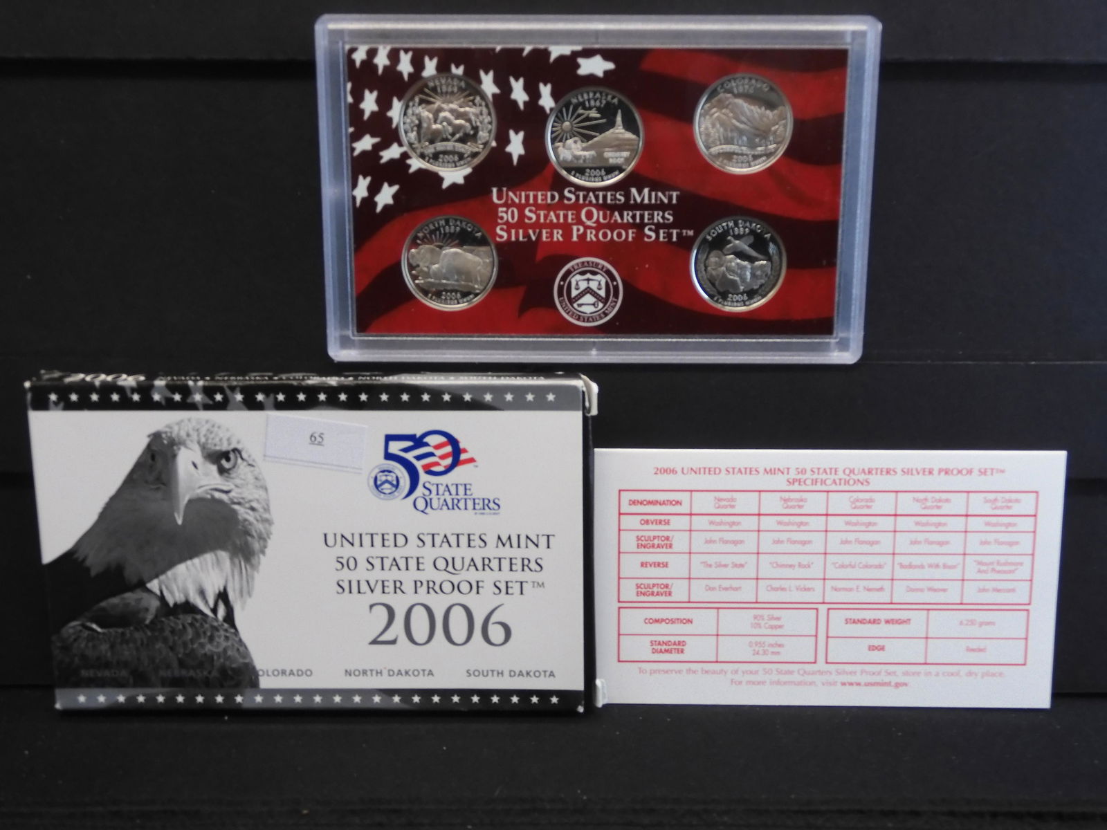 2006 U.S. Silver Proof Statehood 5 Quarter Set OGP (1 of 4)