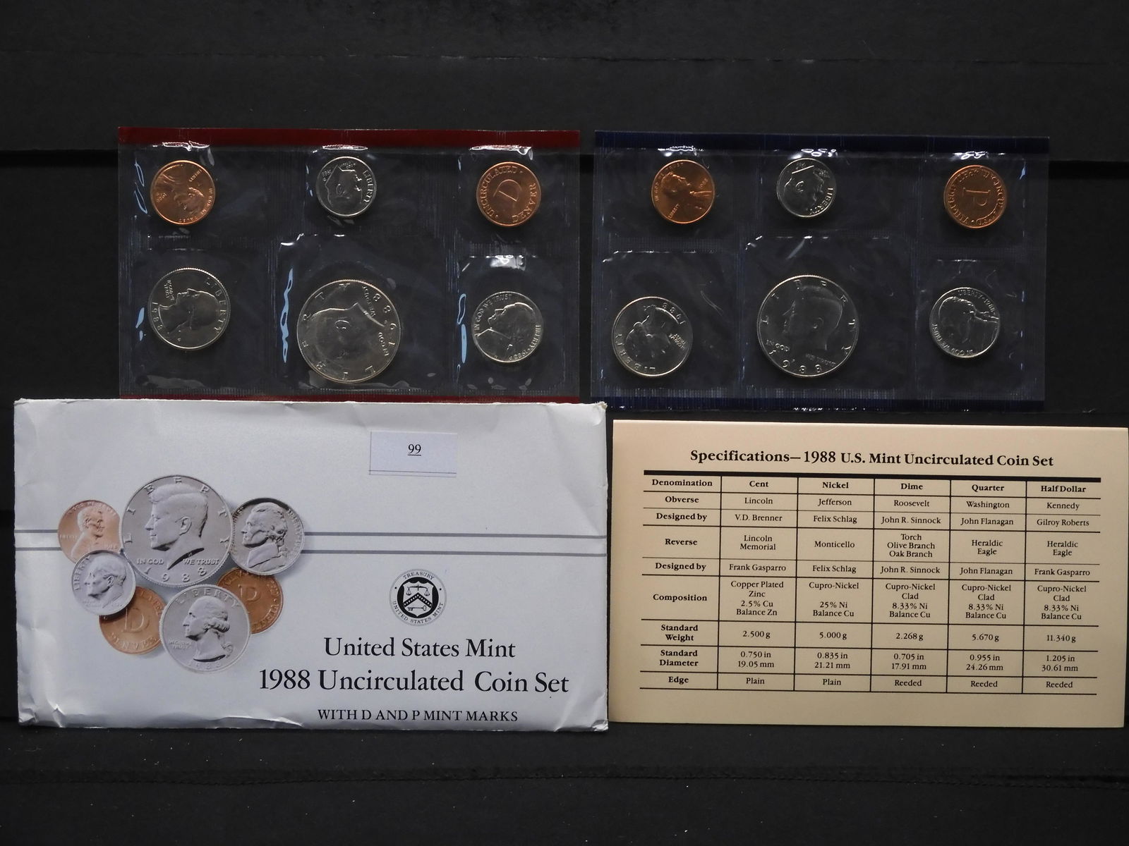 1988 U.S. Uncirculated P & D Mint Set OGP (1 of 6)