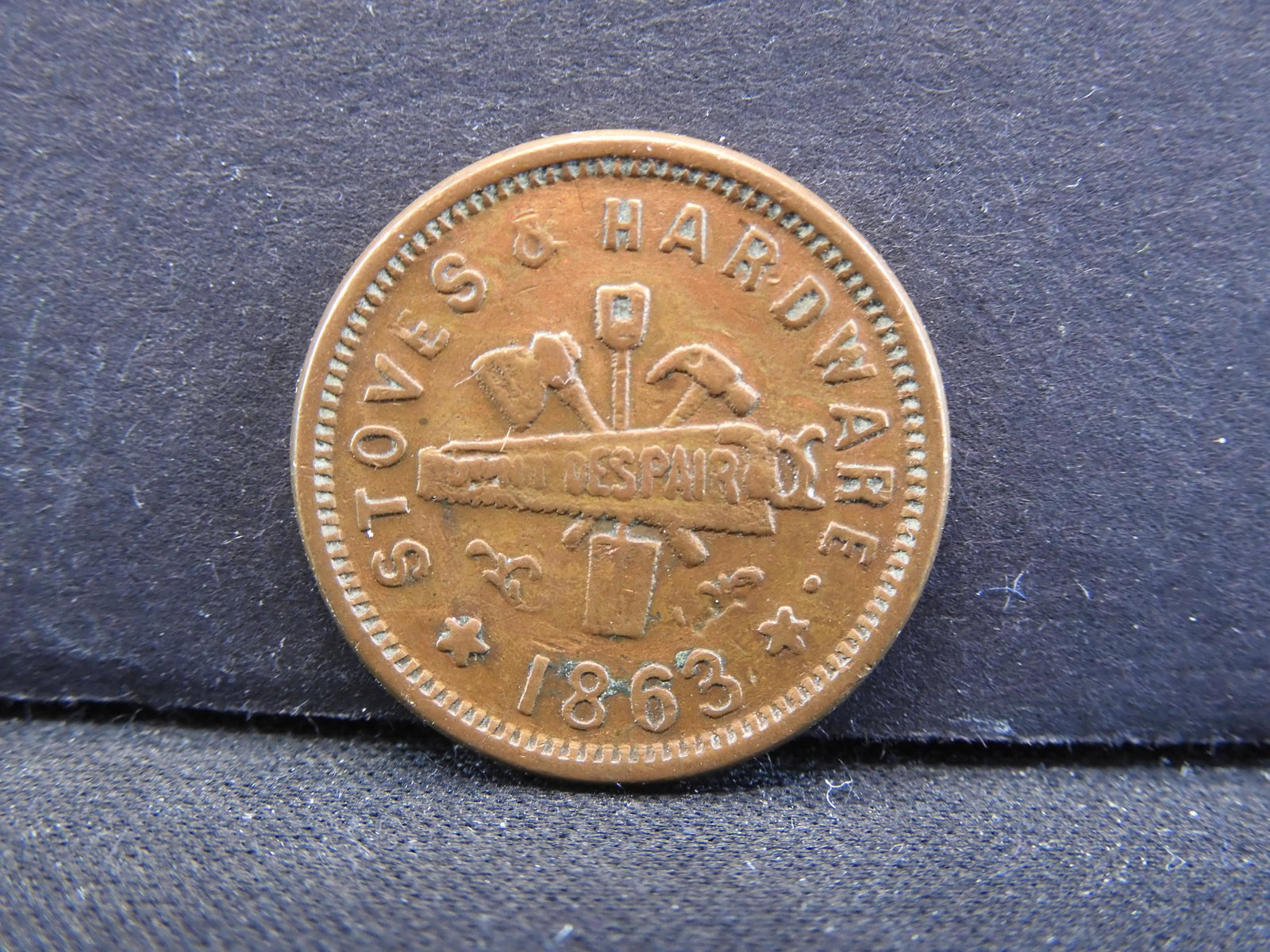 1863 Civil War Token - Stoves Hardware: 1863 Civil War Token - Stoves Hardware
