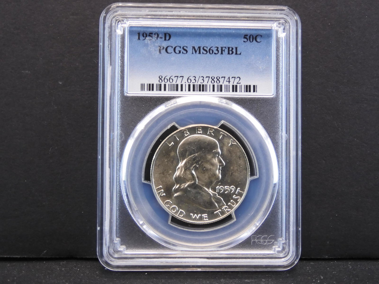 1959-D PCGS MS63 FBL Franklin Silver Half Dollar (1 of 4)