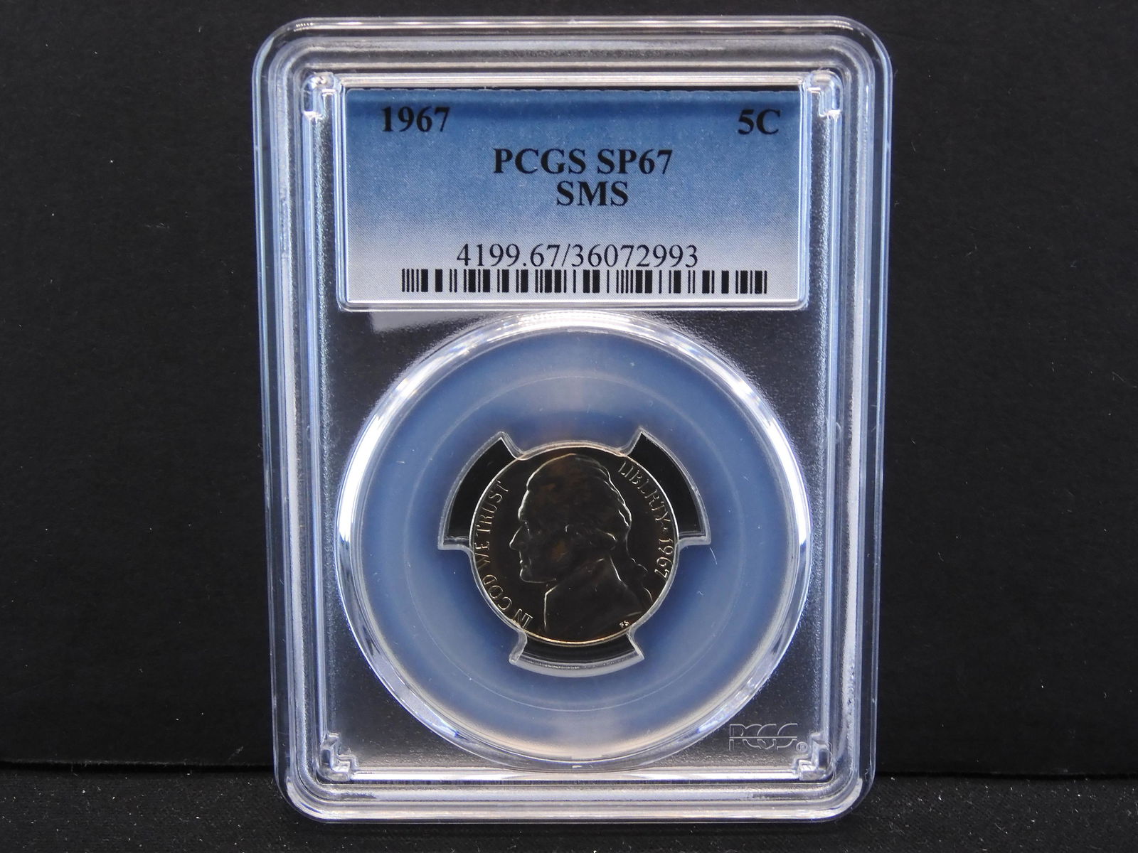 1967 PCGS SP67 SMS Special Mint Set Jefferson Nickel: 1967 PCGS SP67 SMS Special Mint Set Jefferson Nickel