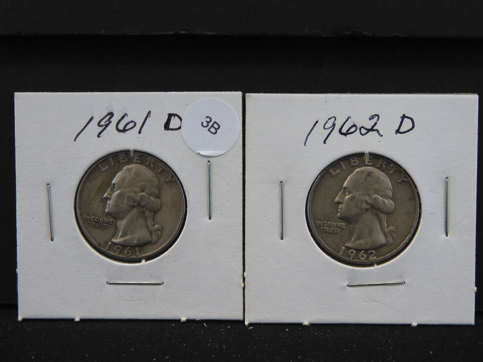 1961-D & 1962-D 90% Silver Washington Quarters (1 of 3)