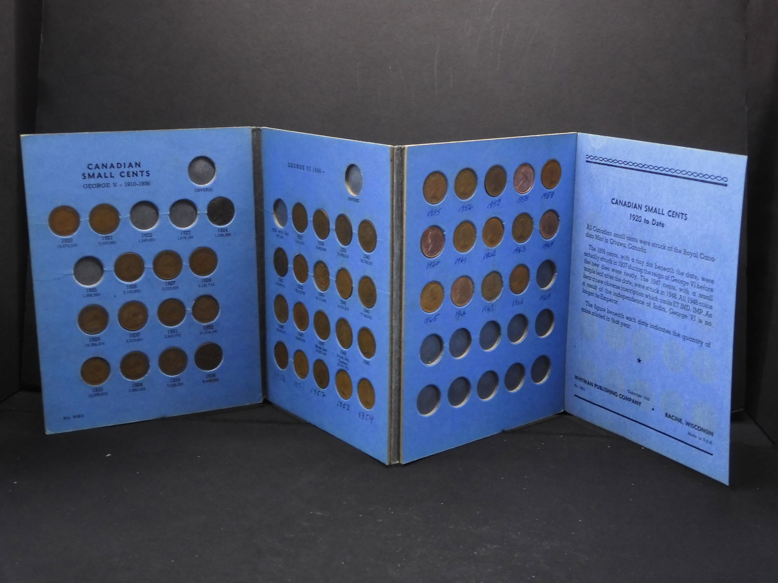 Canadian Small cent collection in Whitman folder from (1 of 8)