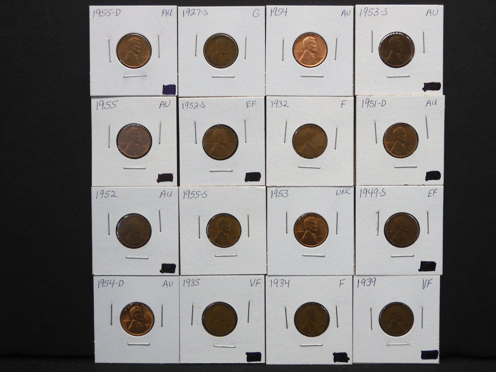 (16) Different Wheat Cents 1927-S to 1955-S (1 of 13)