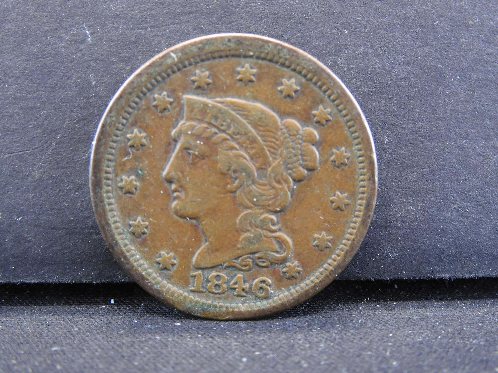 1846 Large Cent.  VF. (1 of 2)