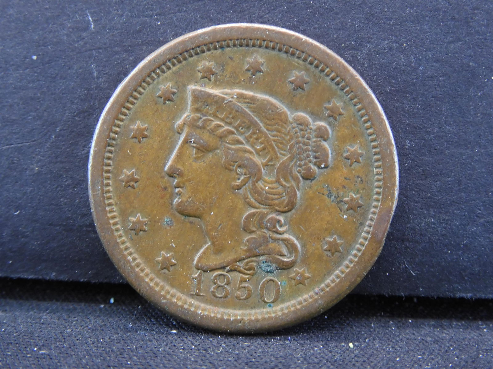 1850 Large Cent.  VF. (1 of 2)