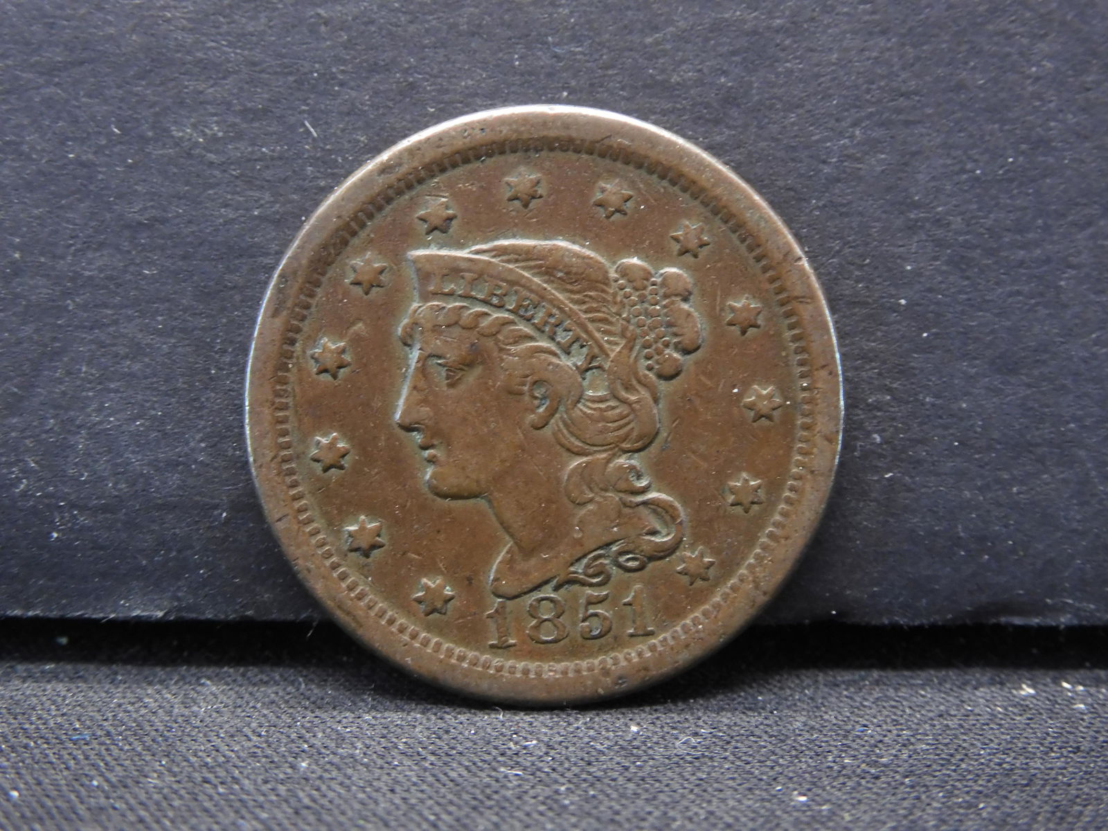 1851 Large Cent.  VF. (1 of 2)
