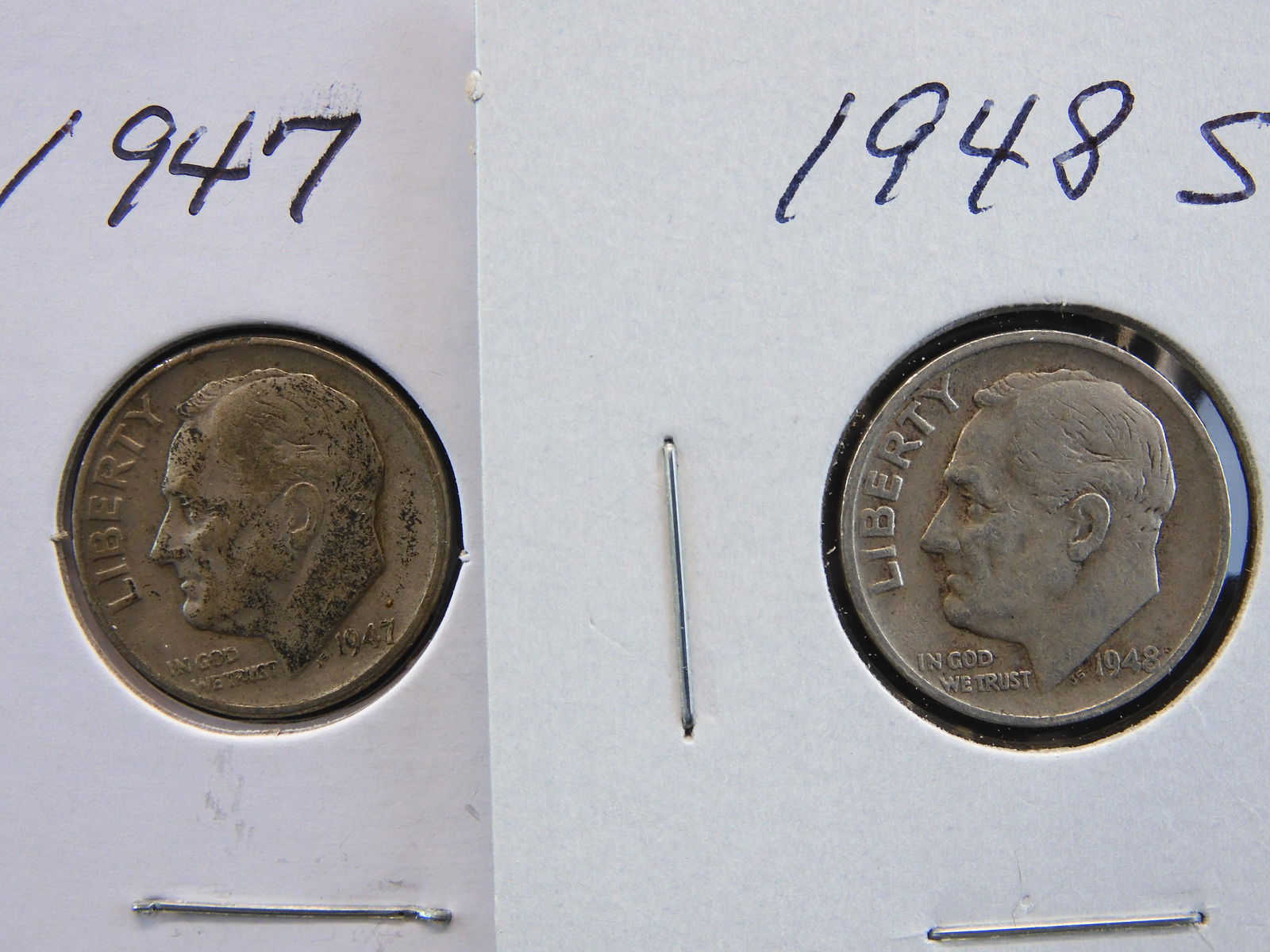 1947  1948-S 90% Silver Roosevelt Dimes (1 of 3)