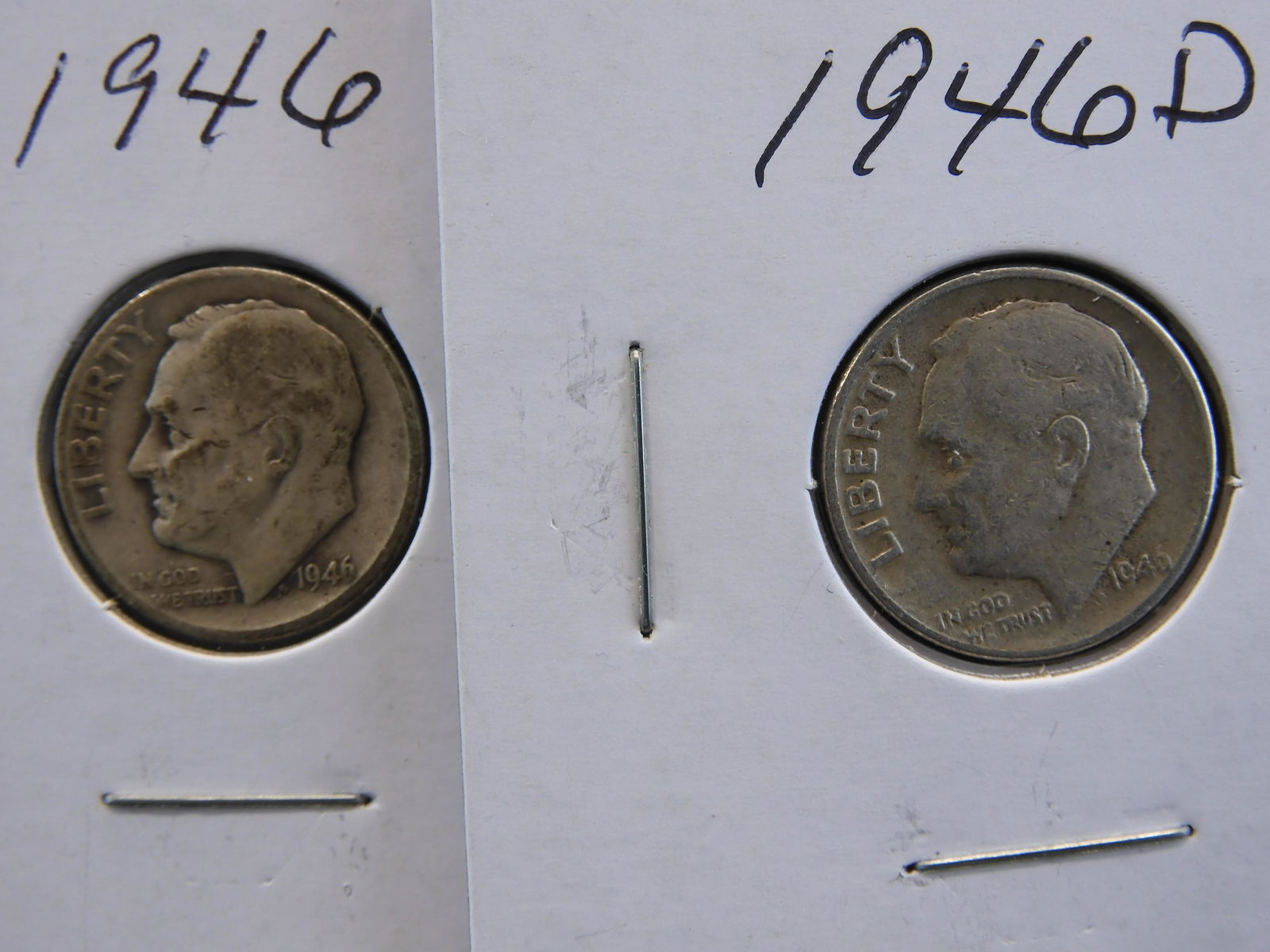 1946 P &D 90% Silver Roosevelt Dimes (1 of 3)