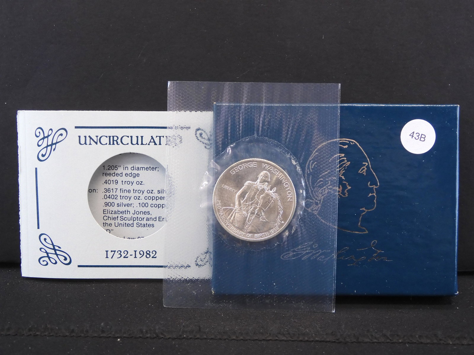 1882-D UNC. 90% Silver Half Dollar - 250th Annv. of: 1882-D UNC. 90% Silver Half Dollar - 250th Annv. of George Washington's Birthday