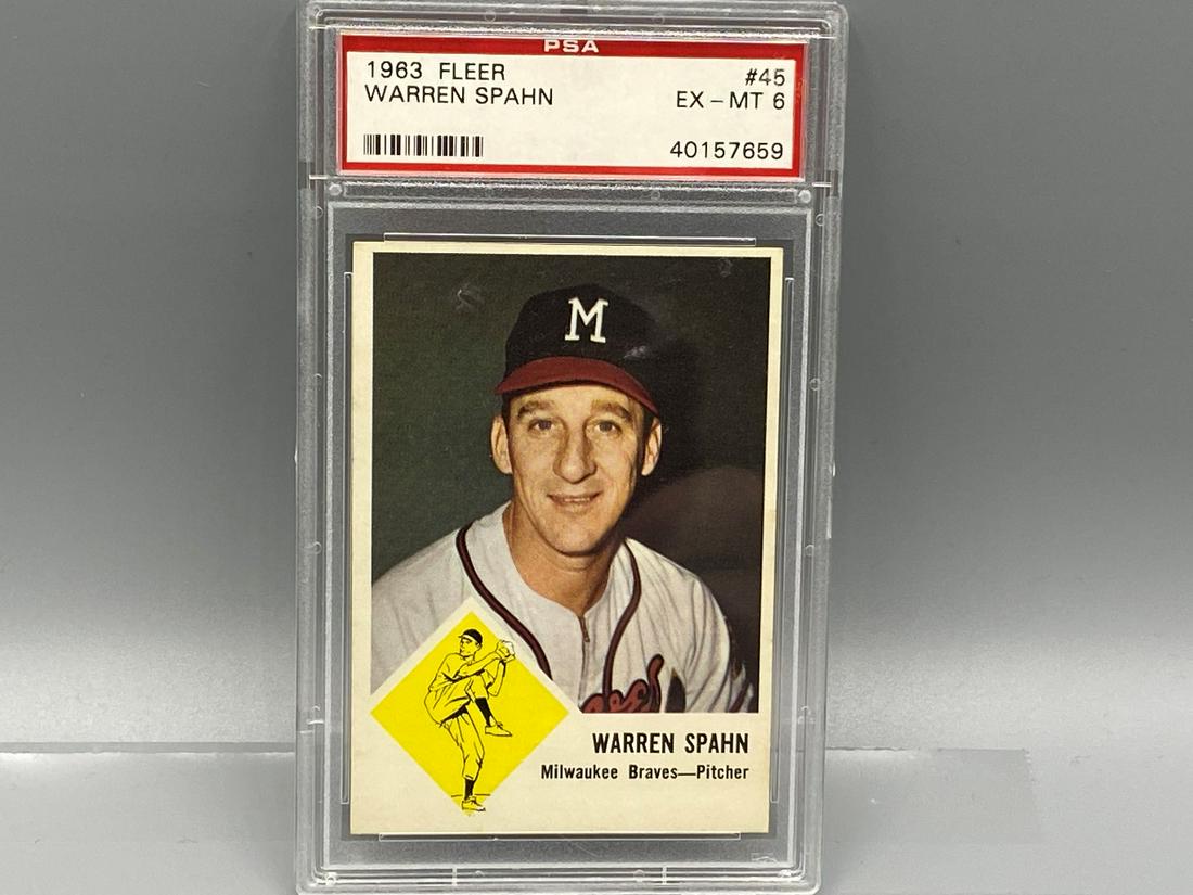 1963 Fleer Warren Spahn #45 PSA 6 HOF (1 of 2)