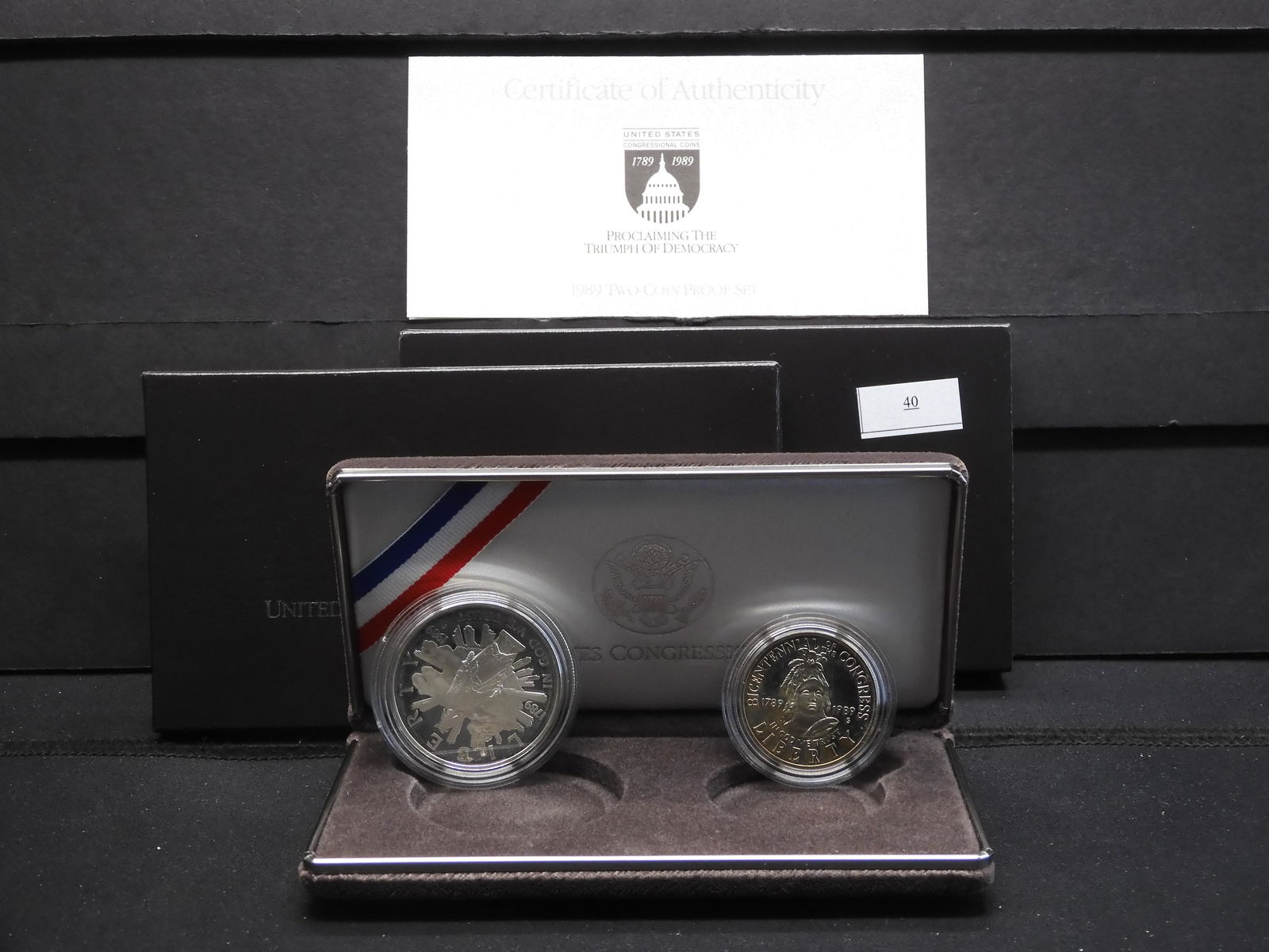 1989-S  U.S. Congressional 2 Coin Proof Set OGP 90% (1 of 4)