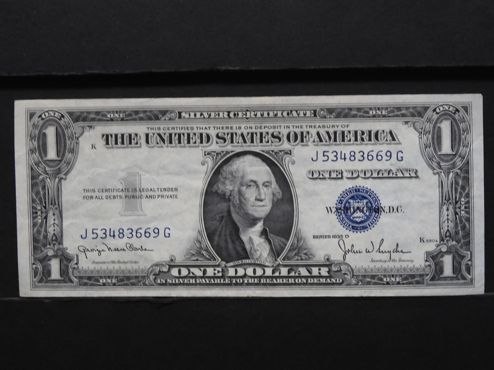 Series 1935-D U.S. $1.00 Silver Certificate Note - (1 of 3)