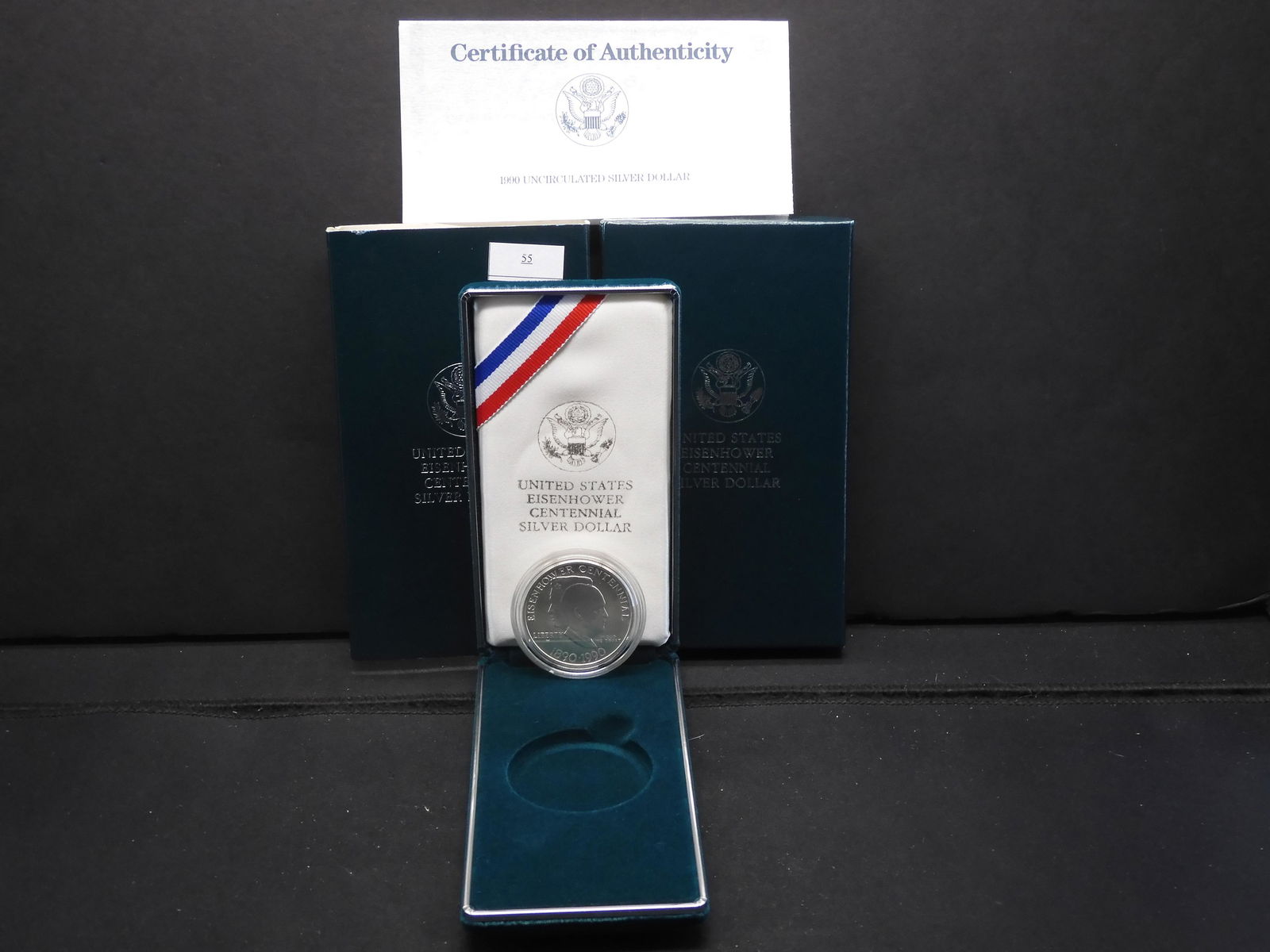 1990-W  U.S. Eisenhower Ike Uncirculated Silver Dollar (1 of 4)