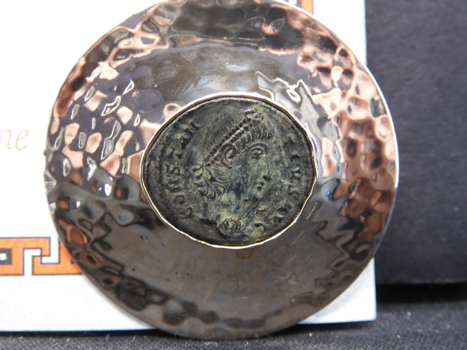 Beautiful! 14KT & Sterling Silver Round Pendant w/ (1 of 5)