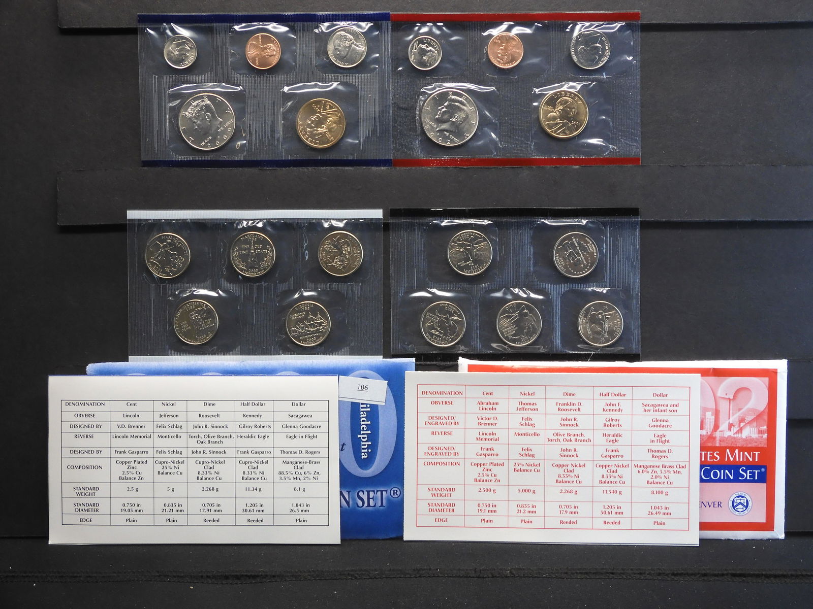 2000-P & 2002-D  U.S. Uncirculated Mint Set OGP (1 of 13)