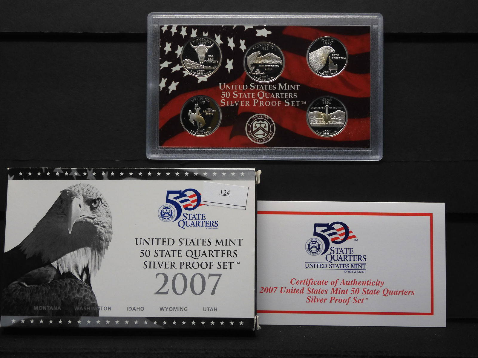 2007-S U.S. Proof Silver Statehood 5 Quarter Set OGP (1 of 4)
