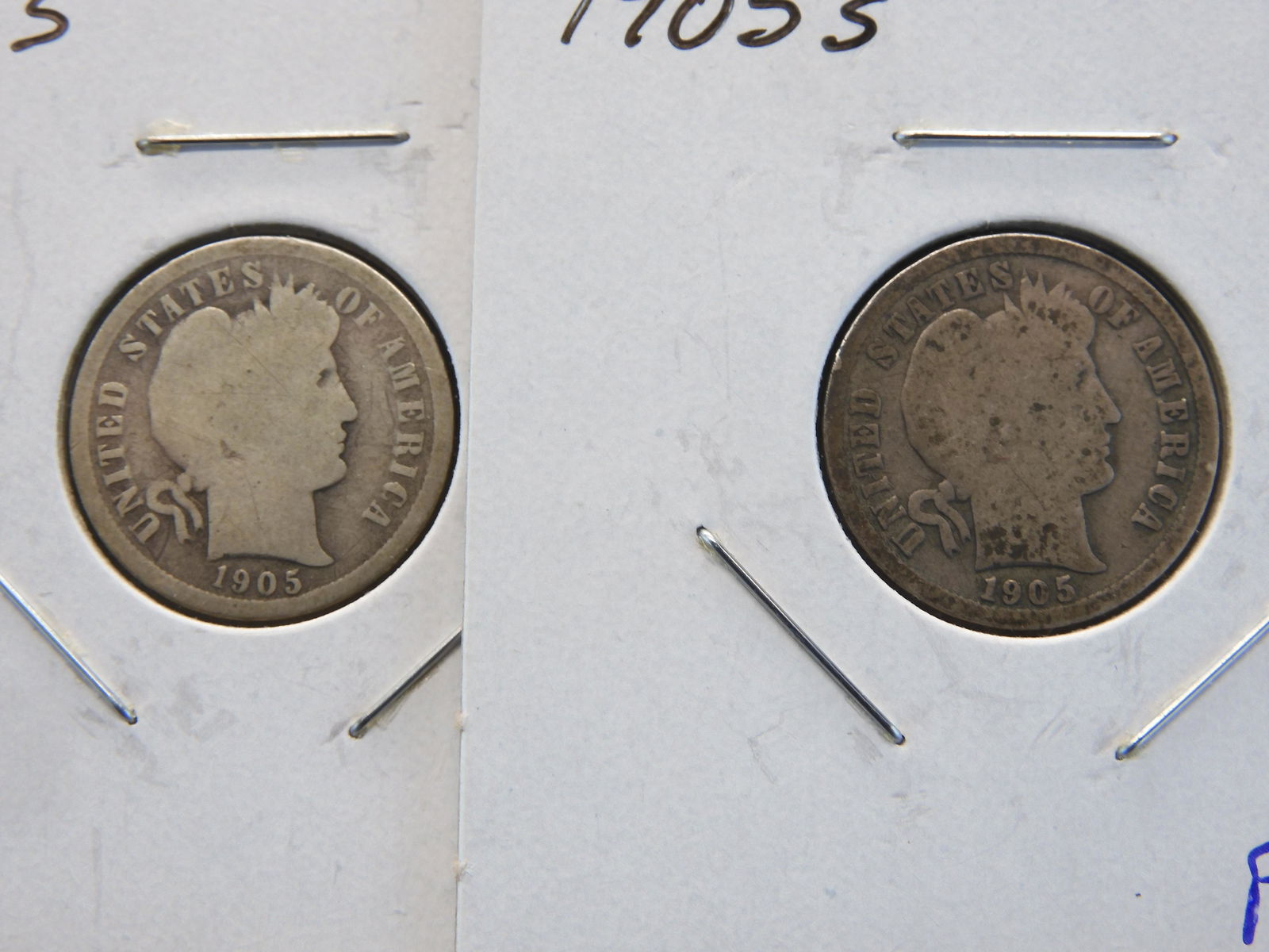 1905 & 1905-S Barber Silver Dimes (1 of 2)