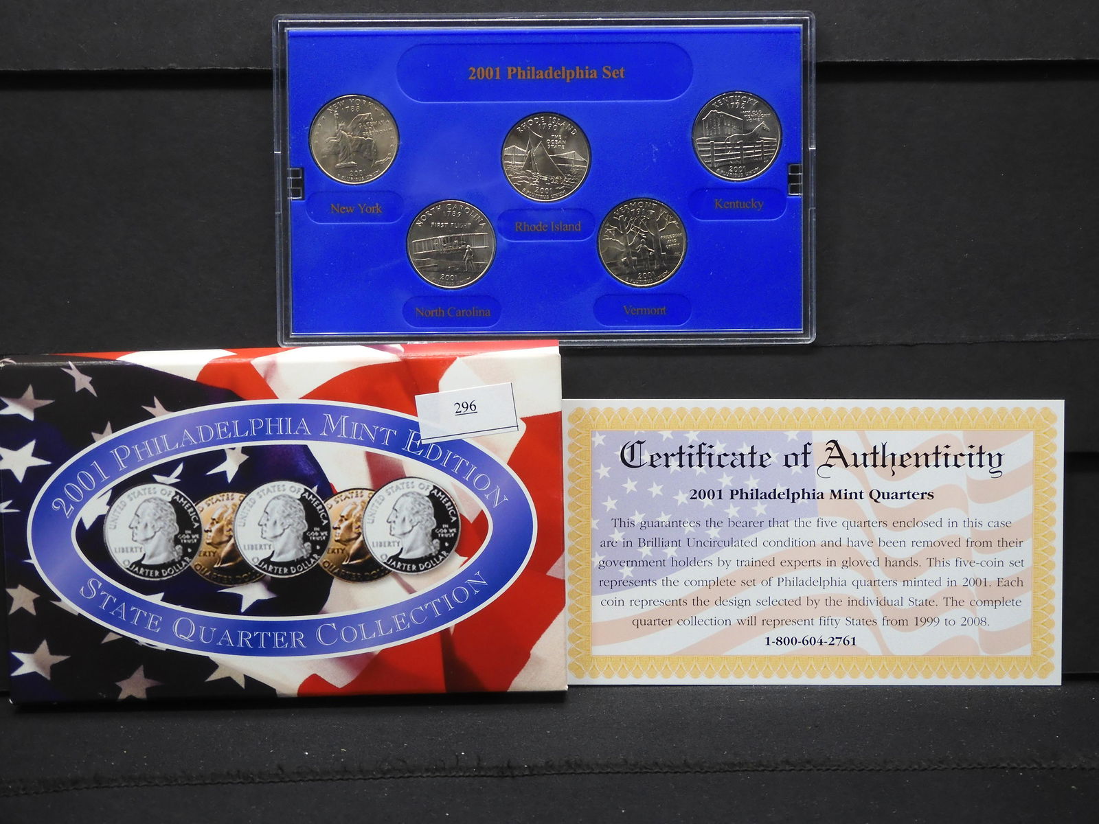 2001 Philadelphia Mint Statehood 5 Quarter Set - BU (1 of 4)