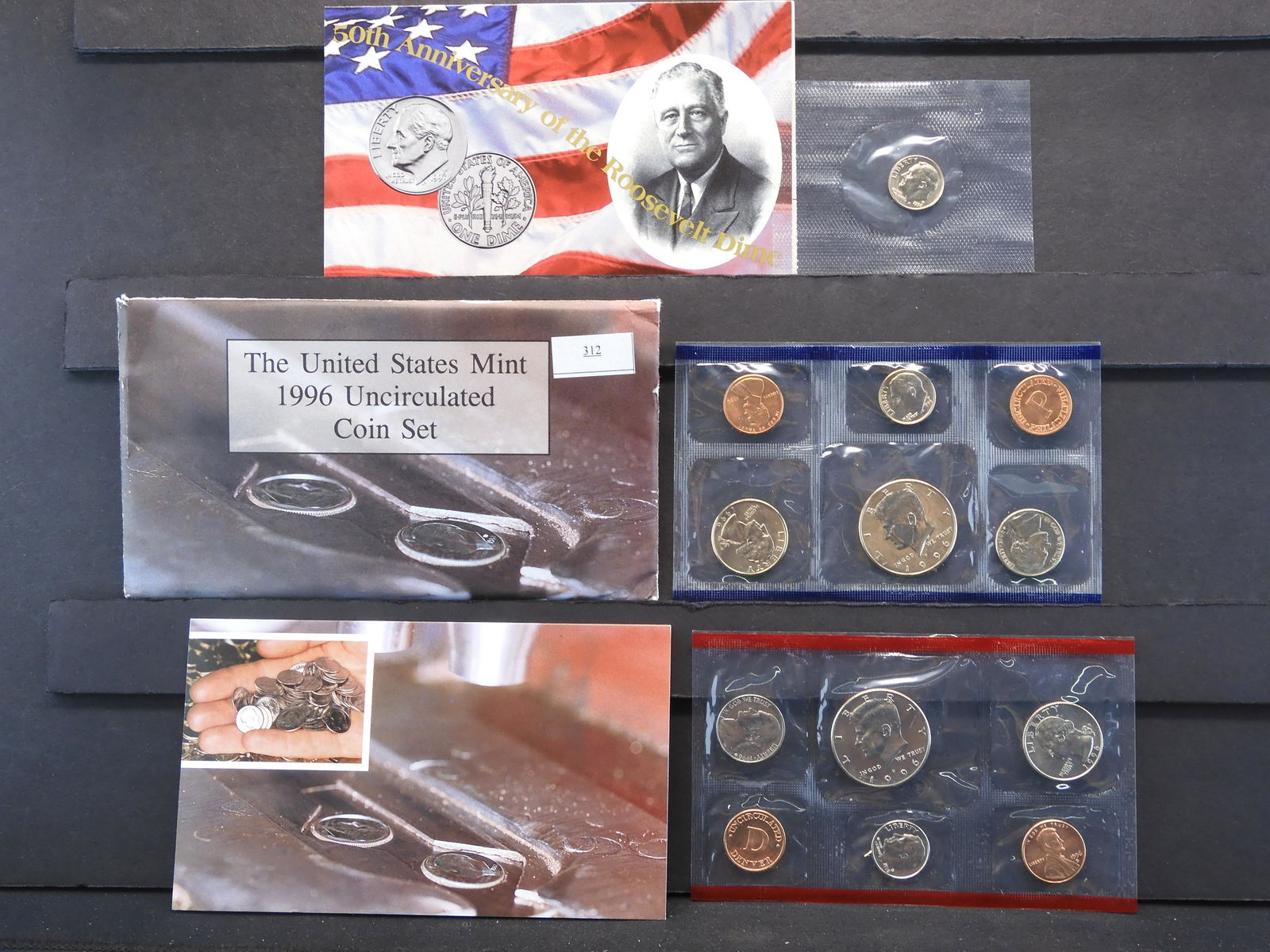 1996 U.S. Uncirculated P & D Mint Set w/ "W" Mint Dime (1 of 8)