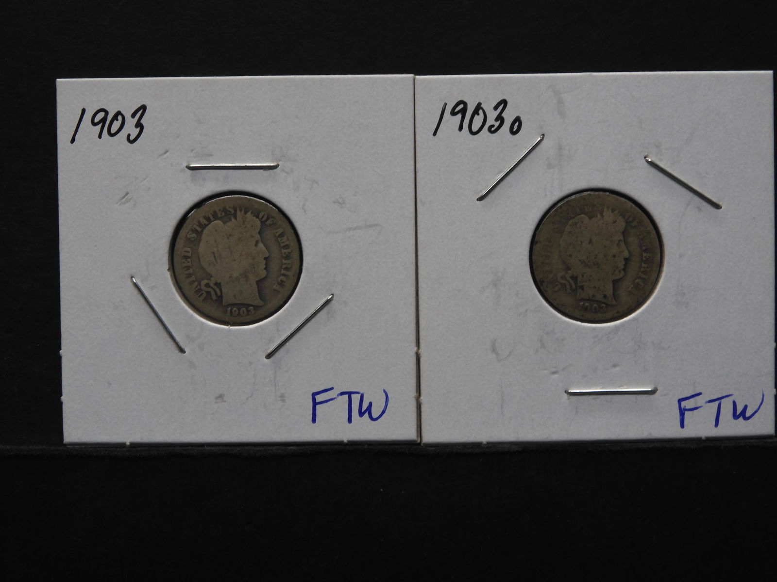 1903 & 1903-O Barber Silver Dimes (1 of 3)
