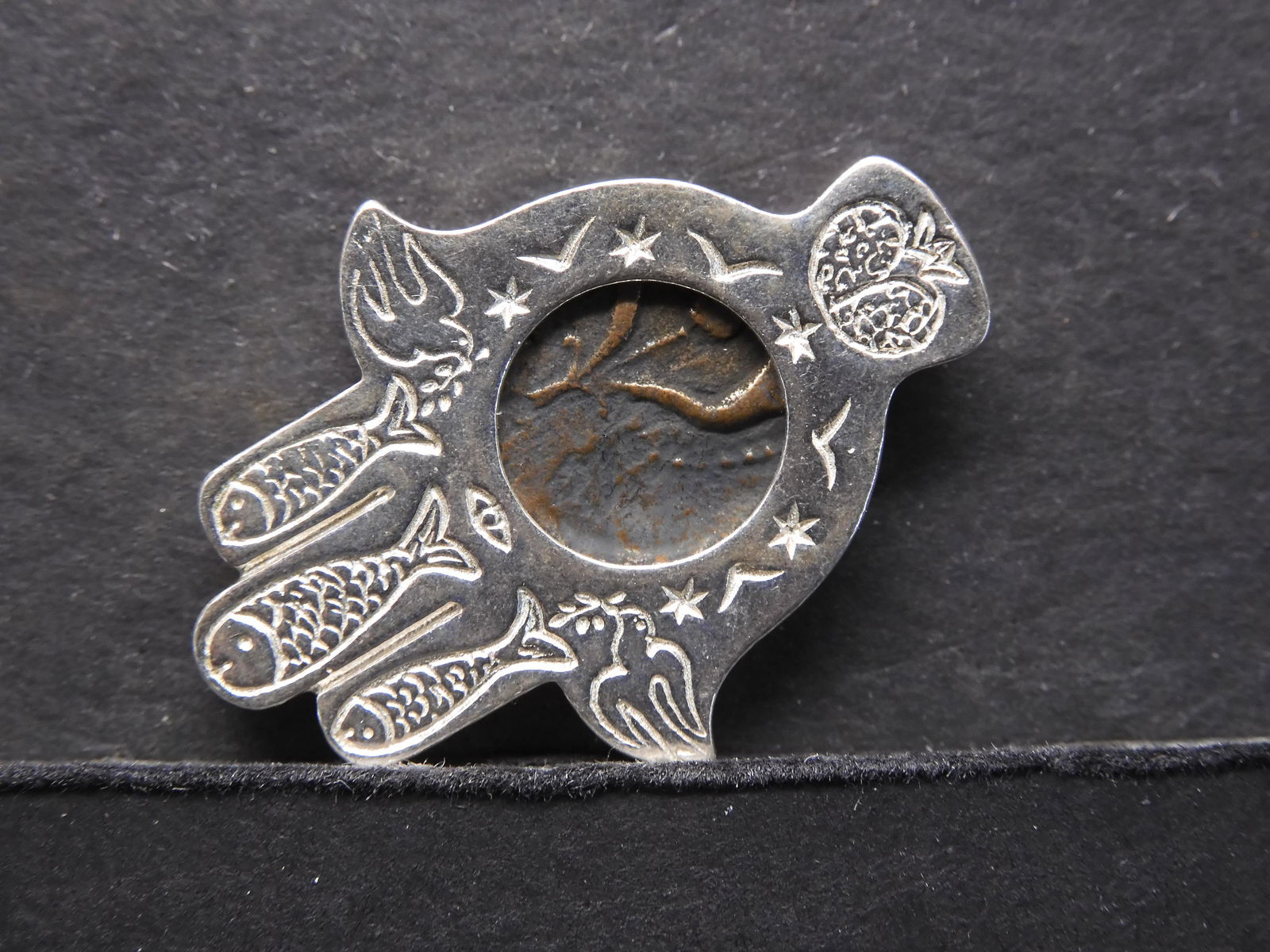 Sterling Silver Pendant with Ancient Coin Mounted in (1 of 4)