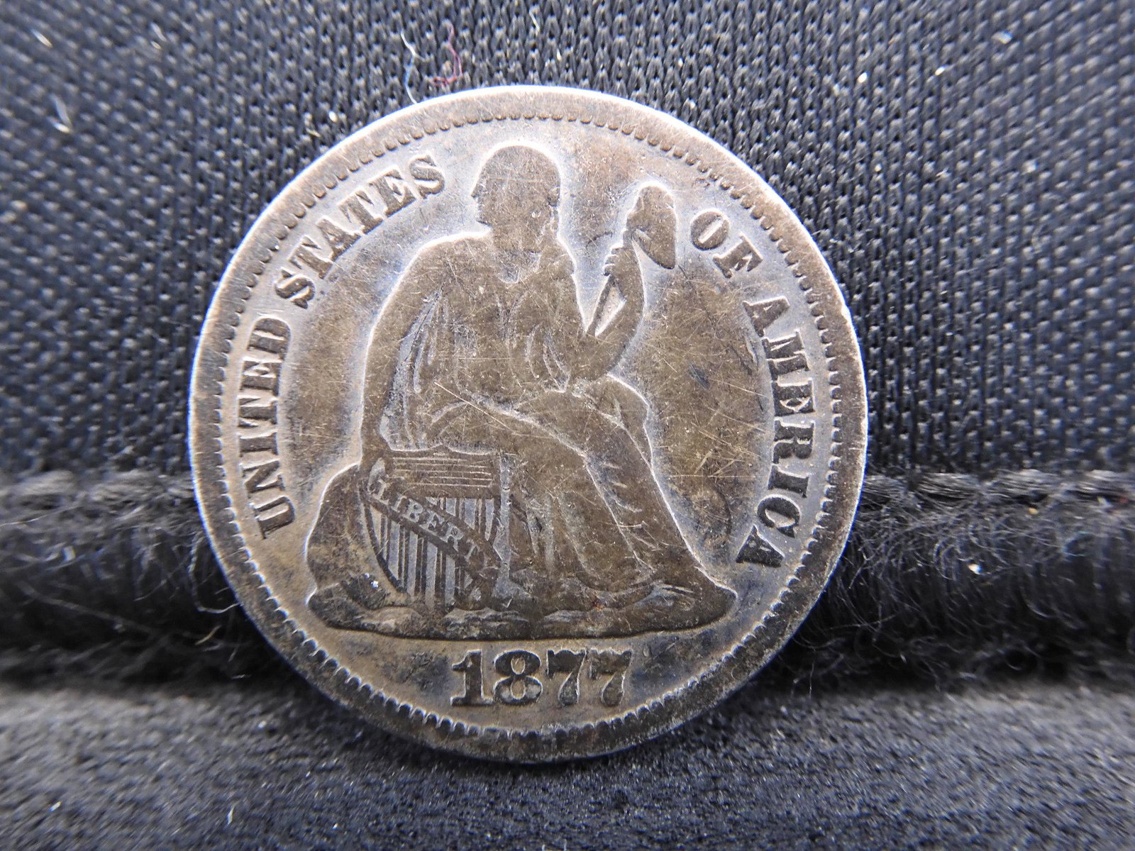 1877 Seated Liberty Dime.  Full Bold Liberty. (1 of 2)