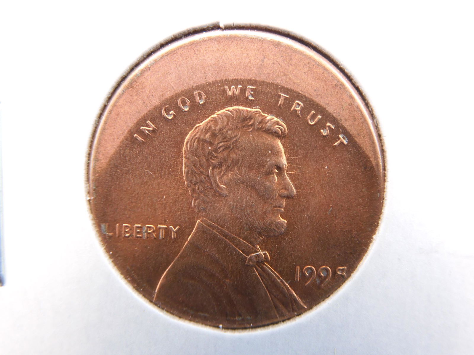 1995 off center error Lincoln Cent (1 of 3)