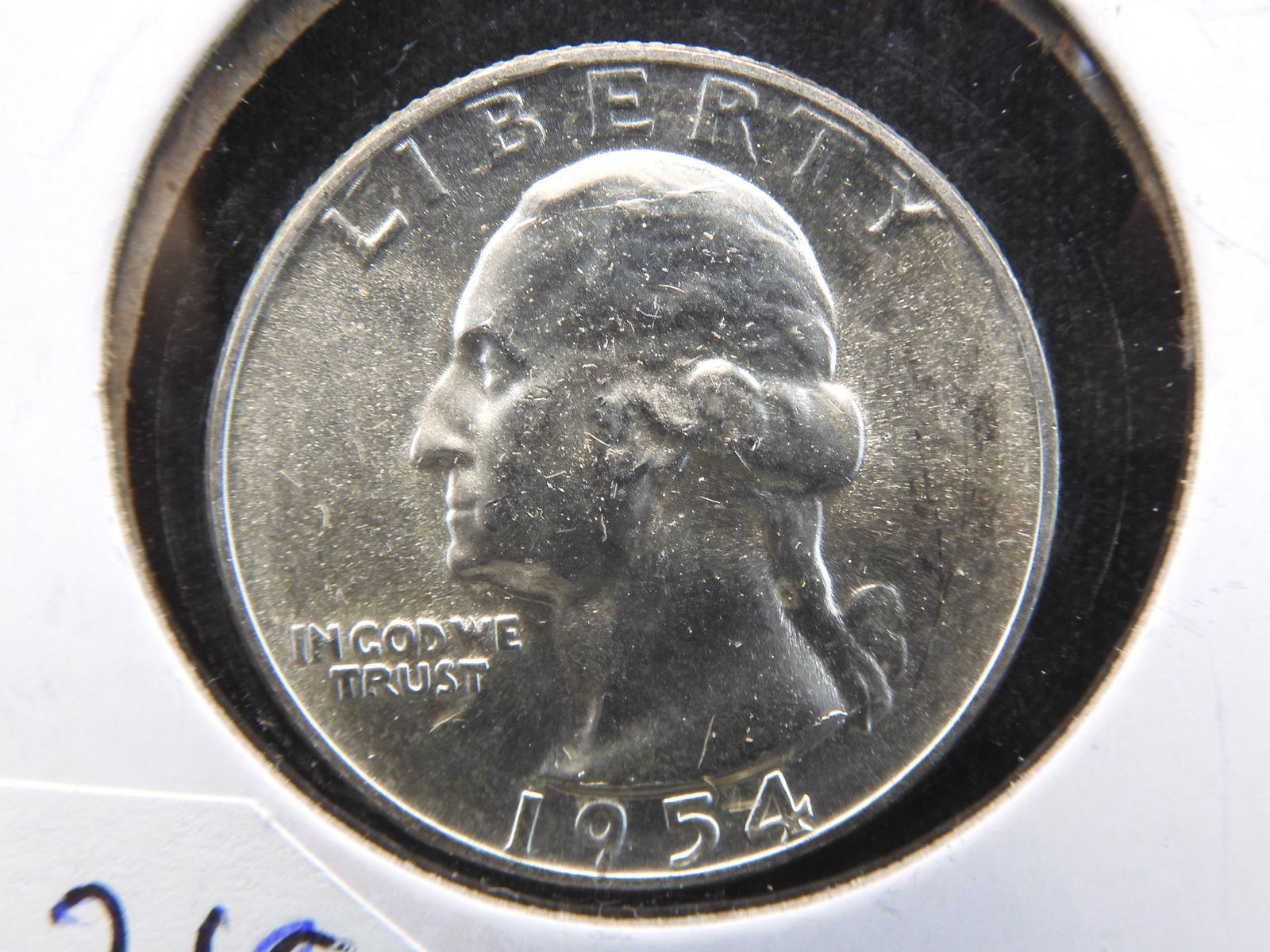 1954 Silver Washington Gem BU Quarter Blast White (1 of 3)