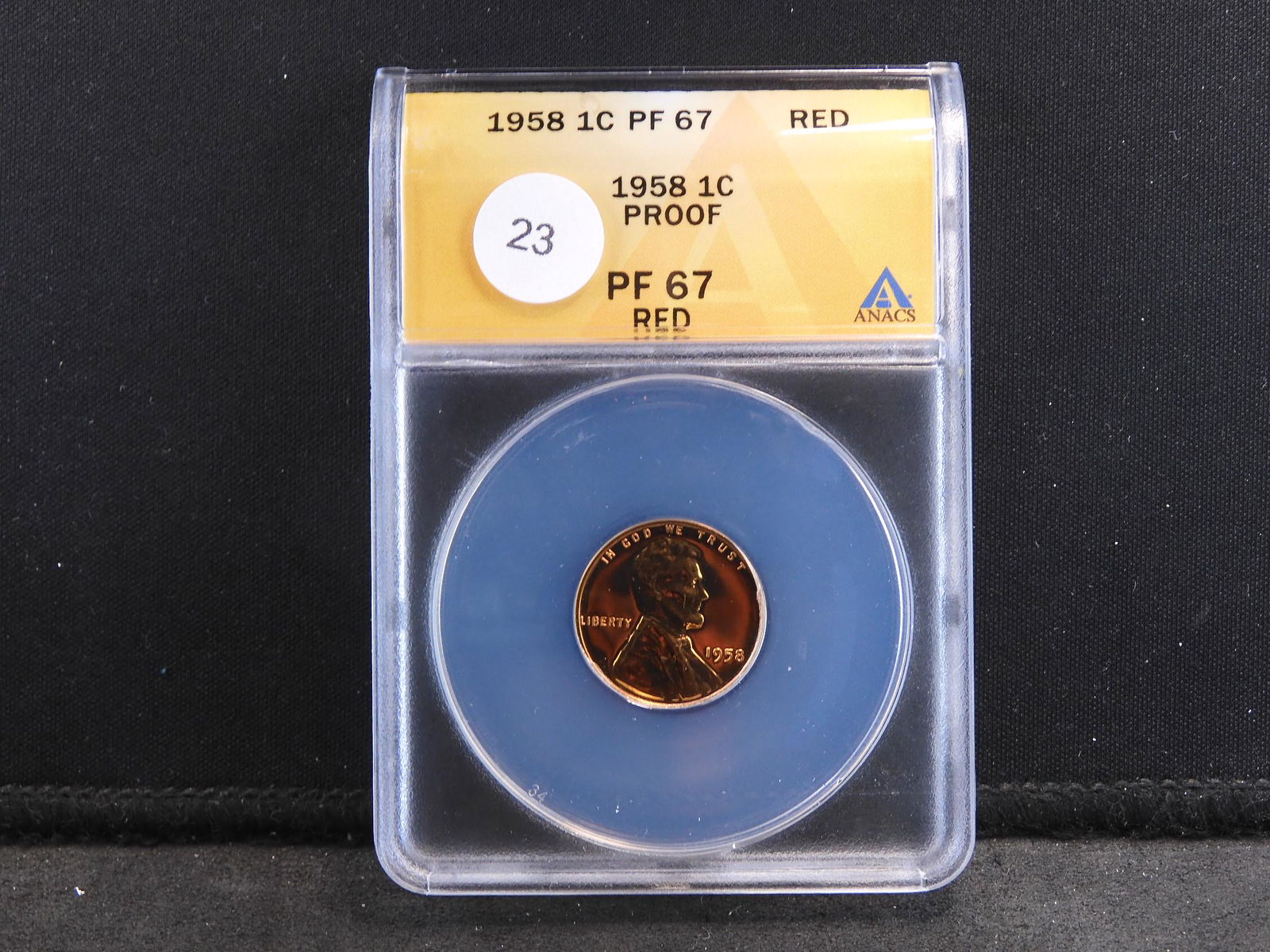 1958 Lincoln Cent.  Slabbed by ANACS (Respected Grader) (1 of 4)