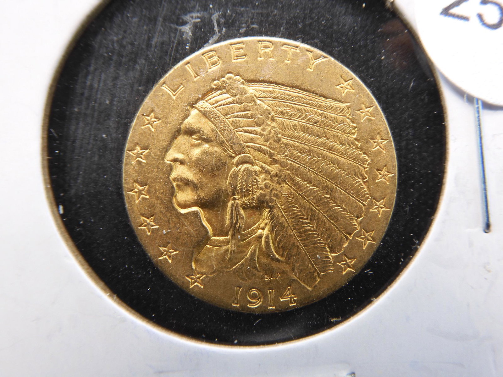 1914 - GOLD 2 1/2 Dollar Indian Head  Quarter Eagle (1 of 3)