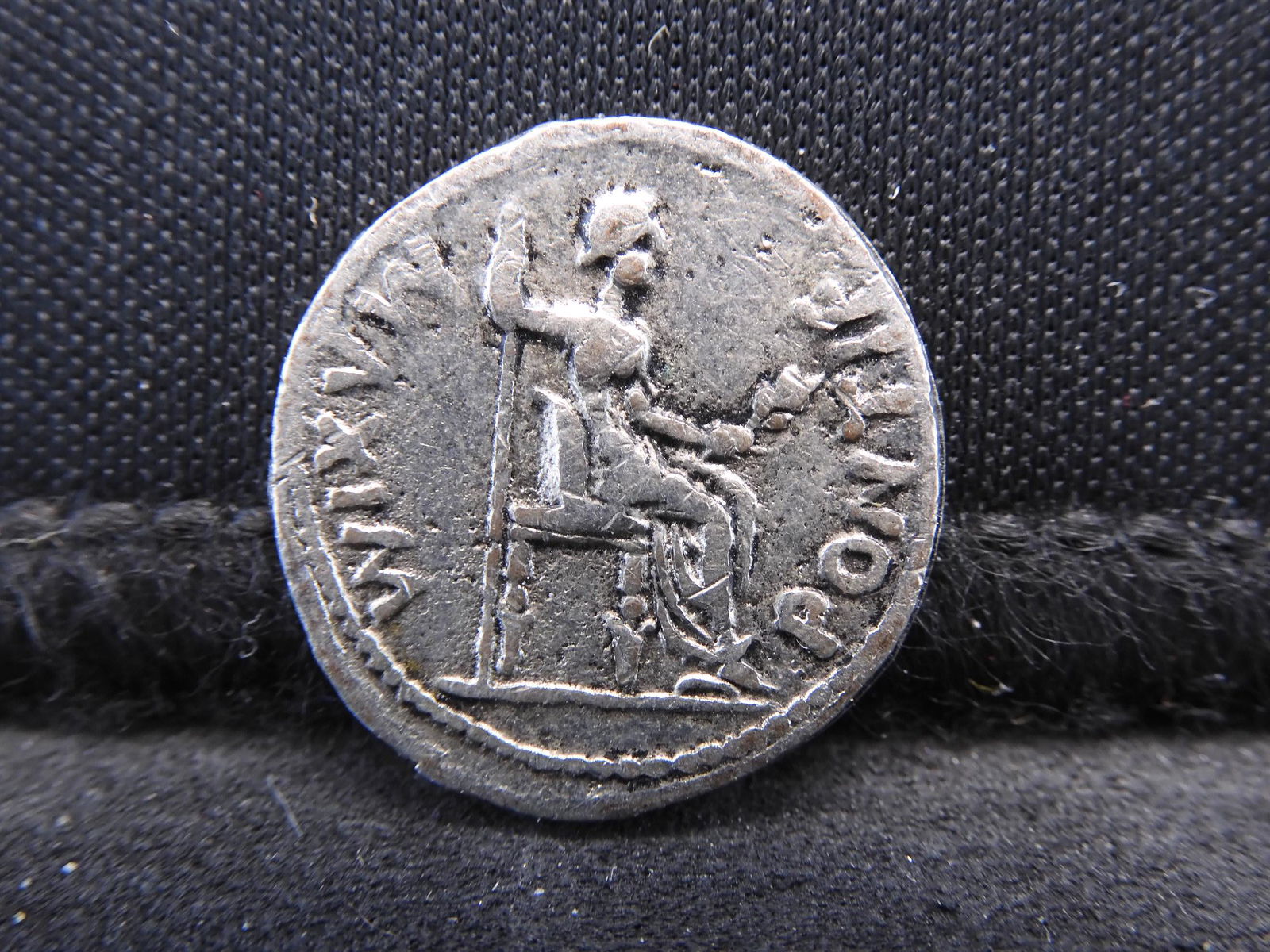 13-37 A.D. Tiberius Ancient Roman Silver Coin.  Dime (1 of 2)