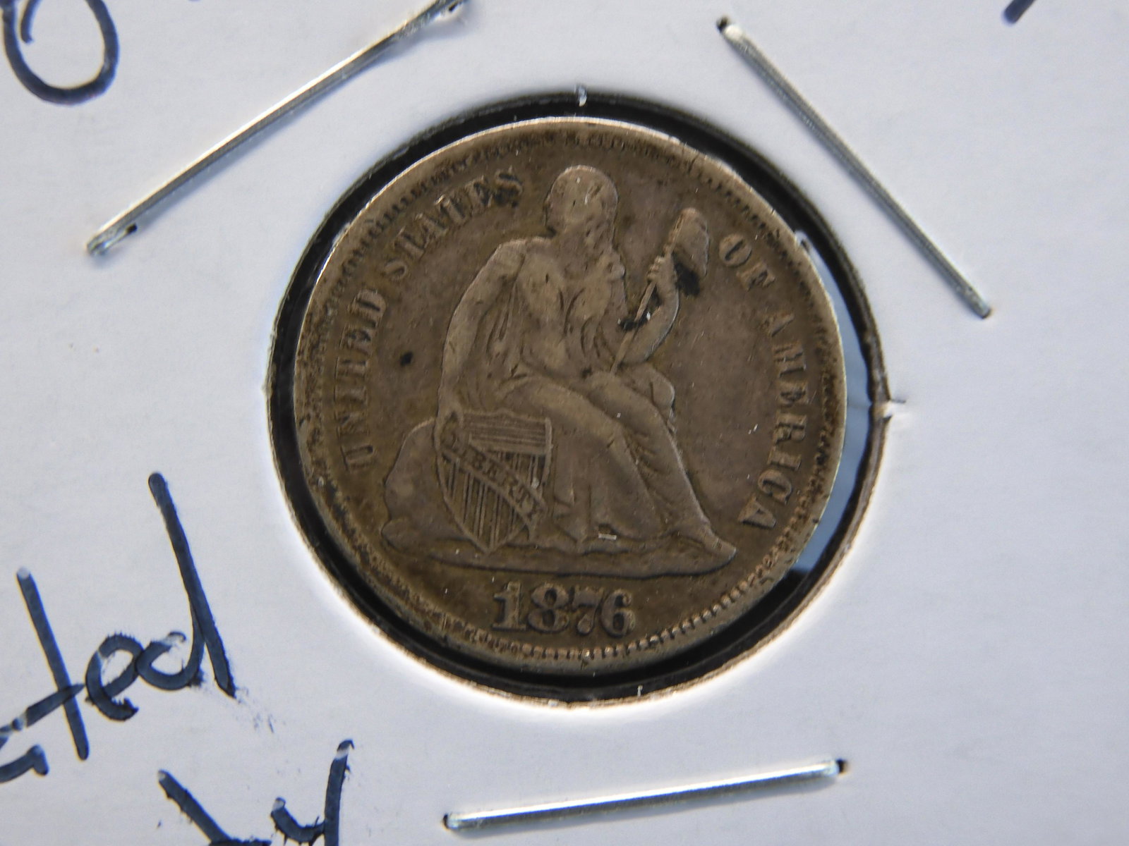 1876 Philadelphia Mint Silver Seated Liberty Dime (1 of 2)